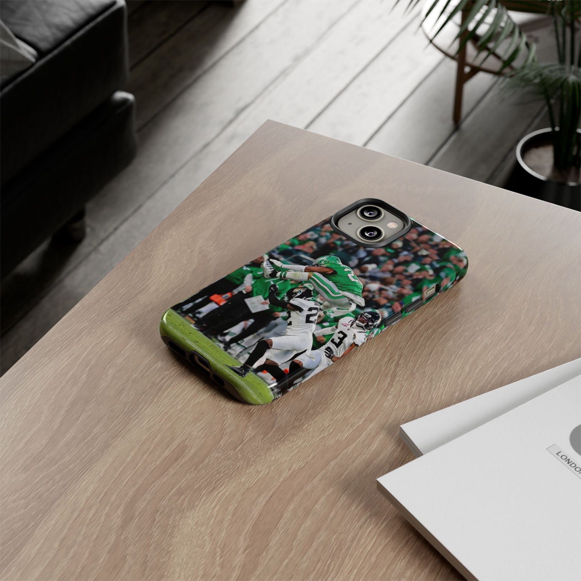 Saquon Barkley The Huddle Eagles Football Tough Cases for iPhones, Samsung, and Pixel