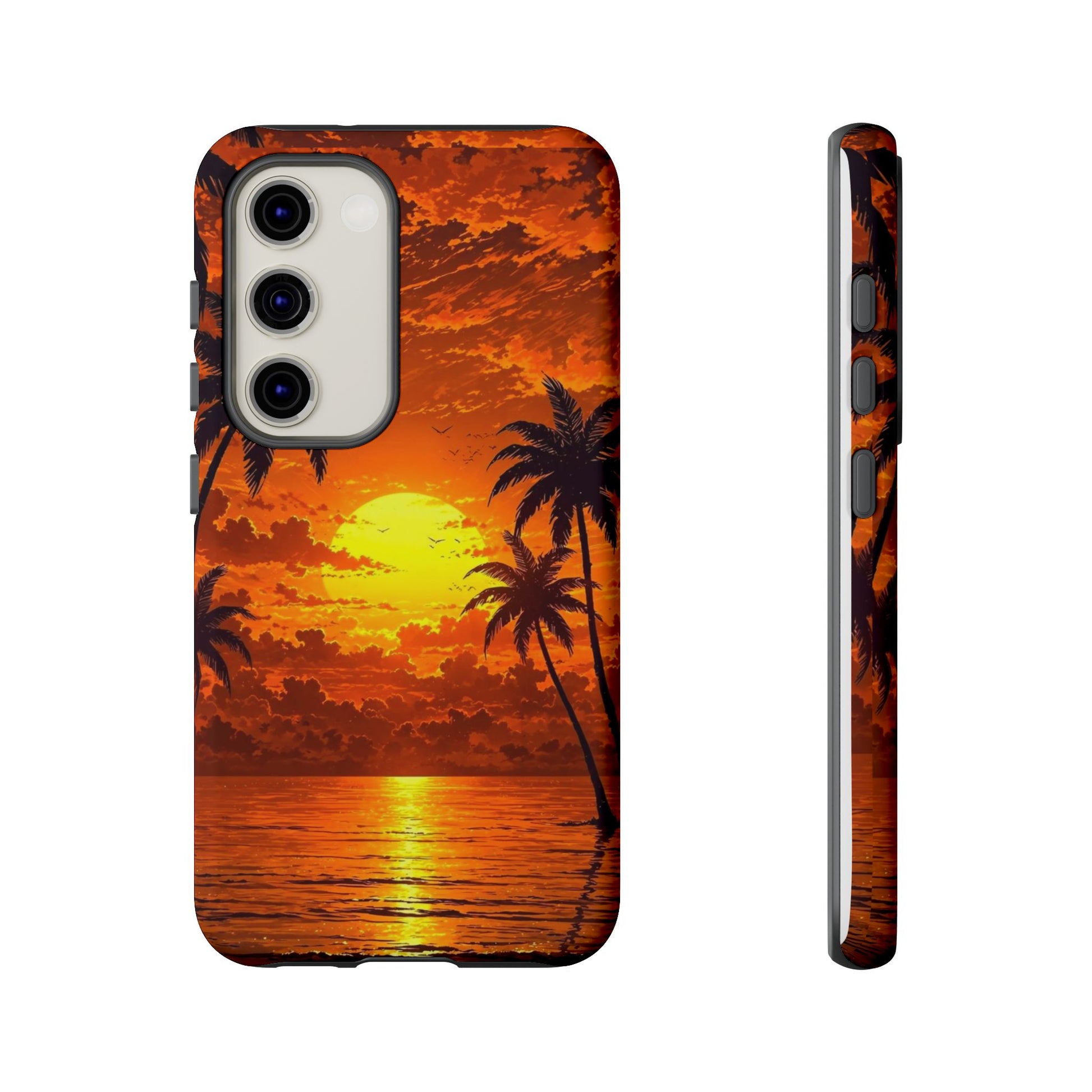 Beautiful Beach Sunset Tough Cases for iPhones, Samsung, and Pixel