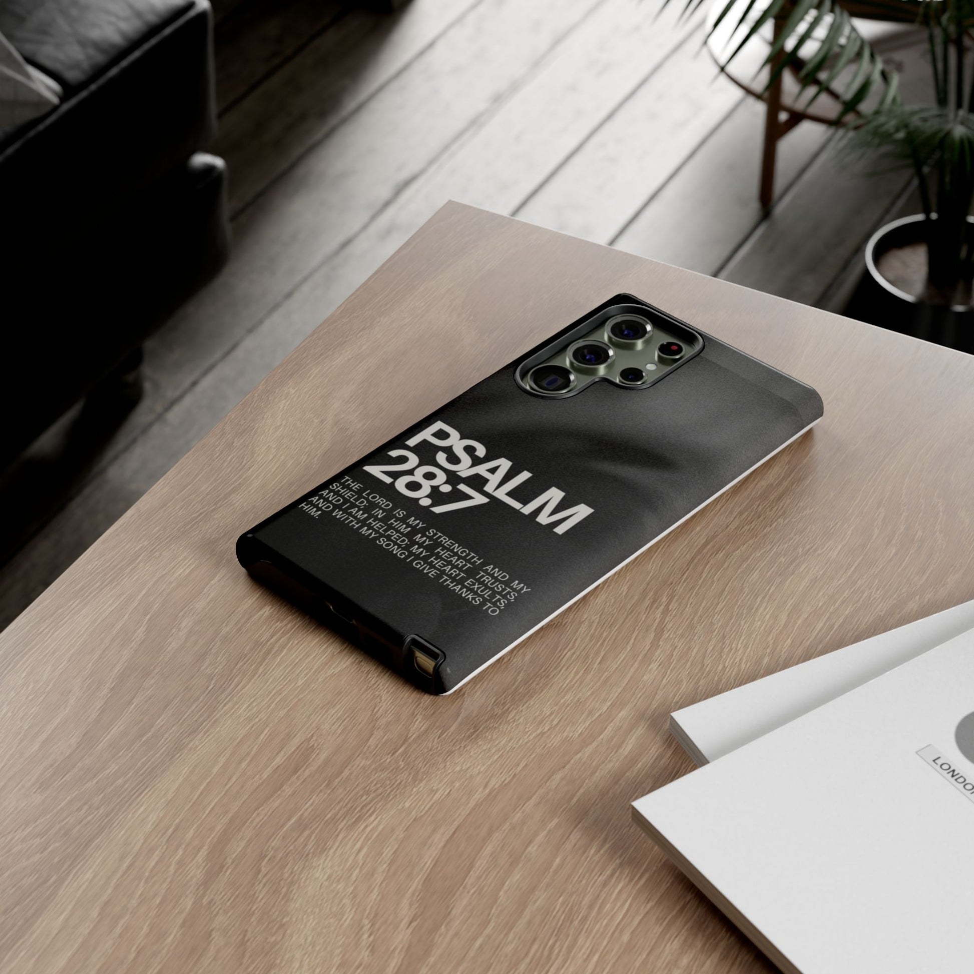 Christian Themed Psalms 28:7 Phone Case, Tough Cases for iPhones, Samsung, and Pixel