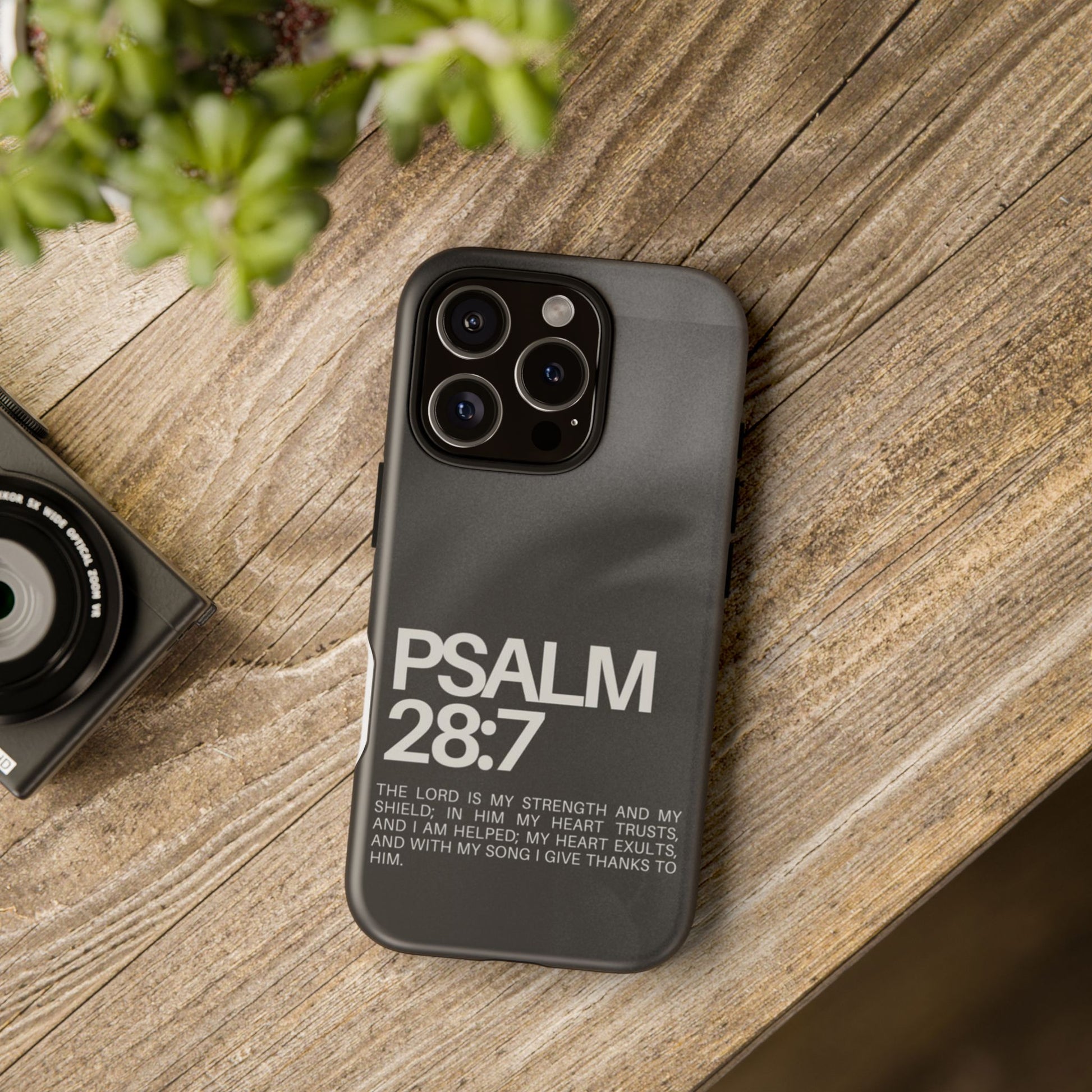 Christian Themed Psalms 28:7 Phone Case, Tough Cases for iPhones, Samsung, and Pixel