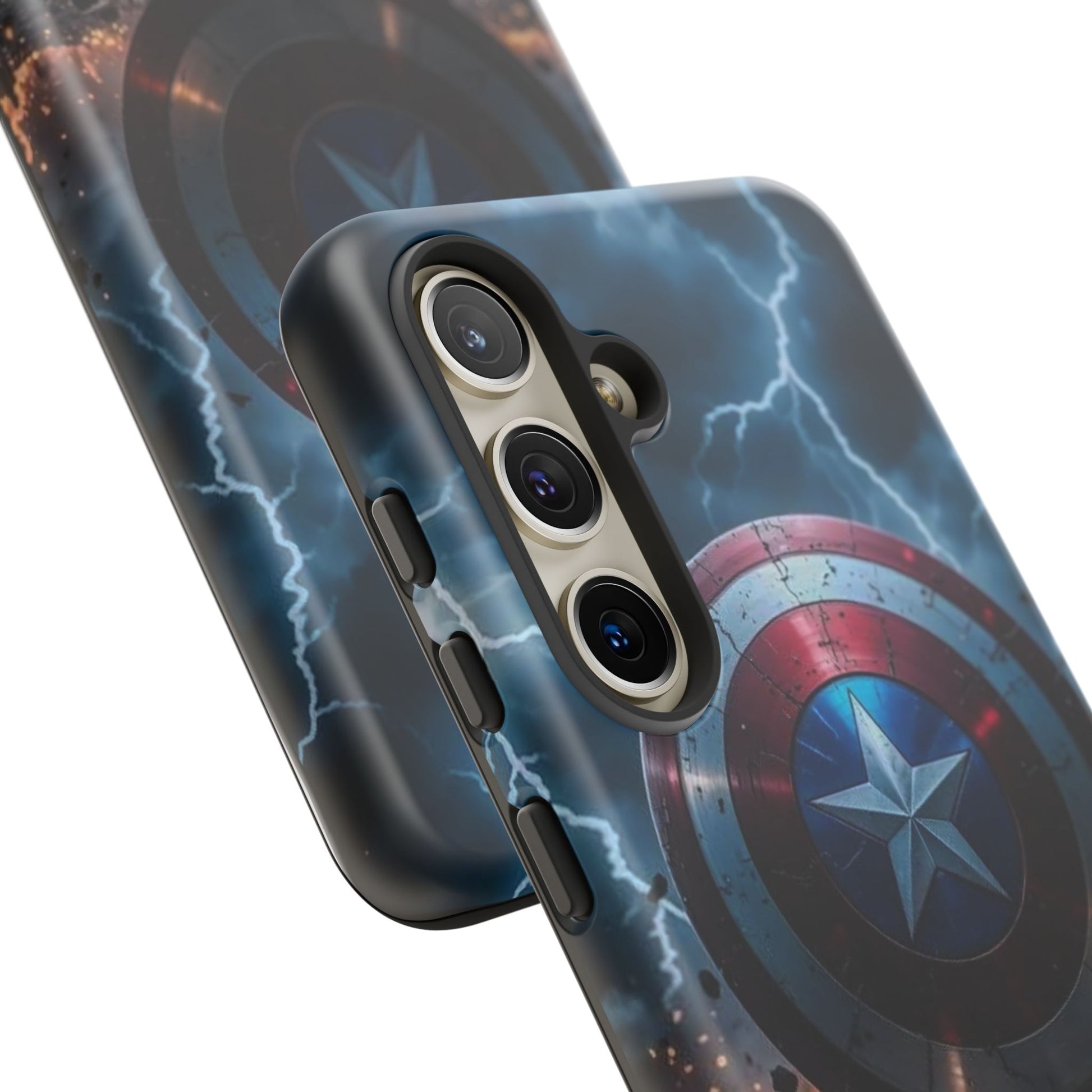 Captain America Shield Tough Cases for iPhones, Samsung, and Pixel