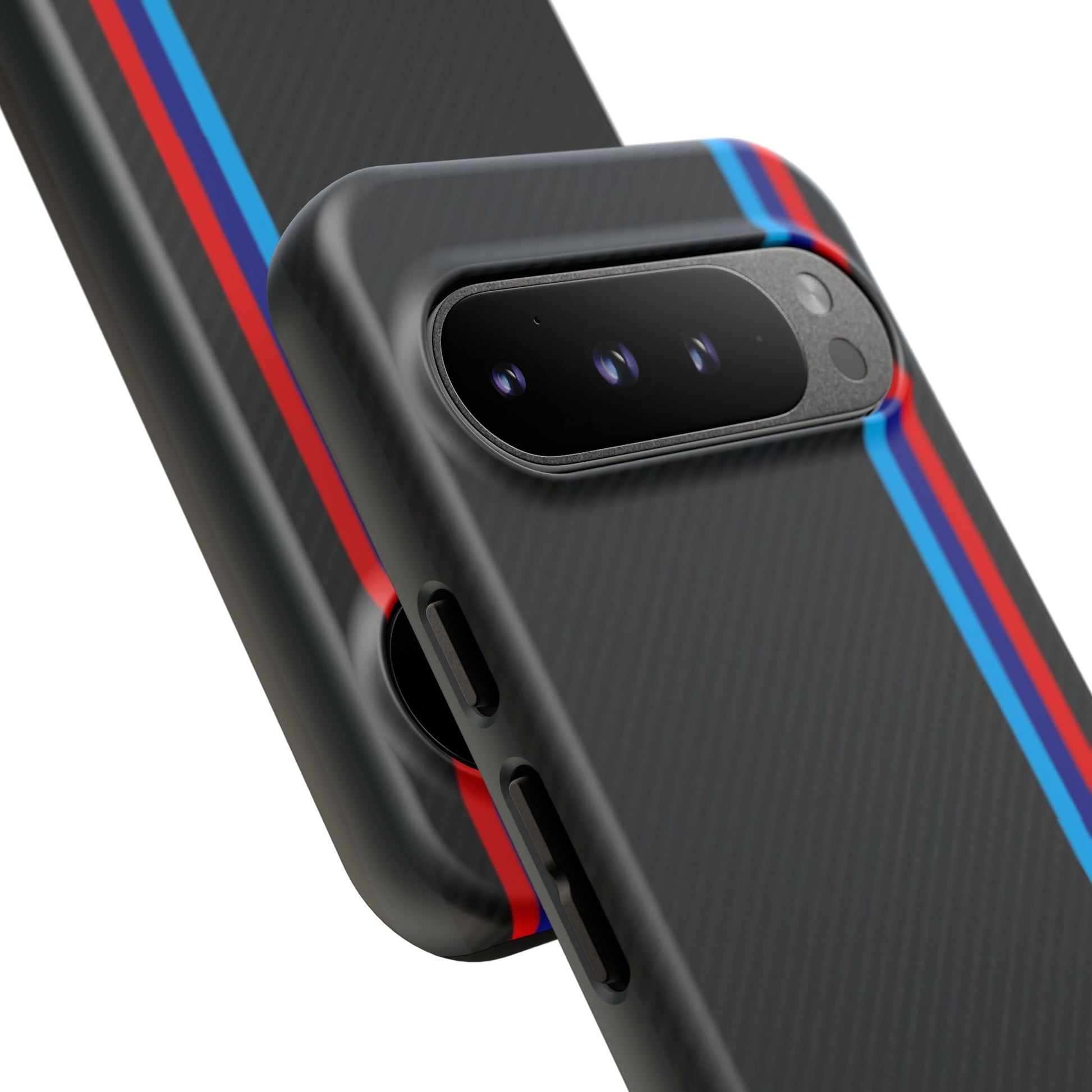 BMW M Stripes Carbon Fiber Design Tough Cases for iPhones, Samsung, and Pixel