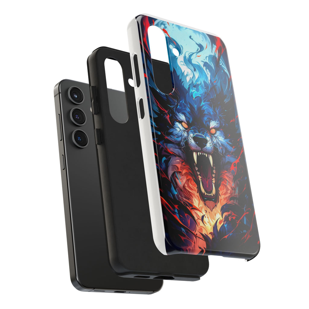 Aggressive Wolf Art Themed Tough Phone Cases for Iphones & Samsung Phones