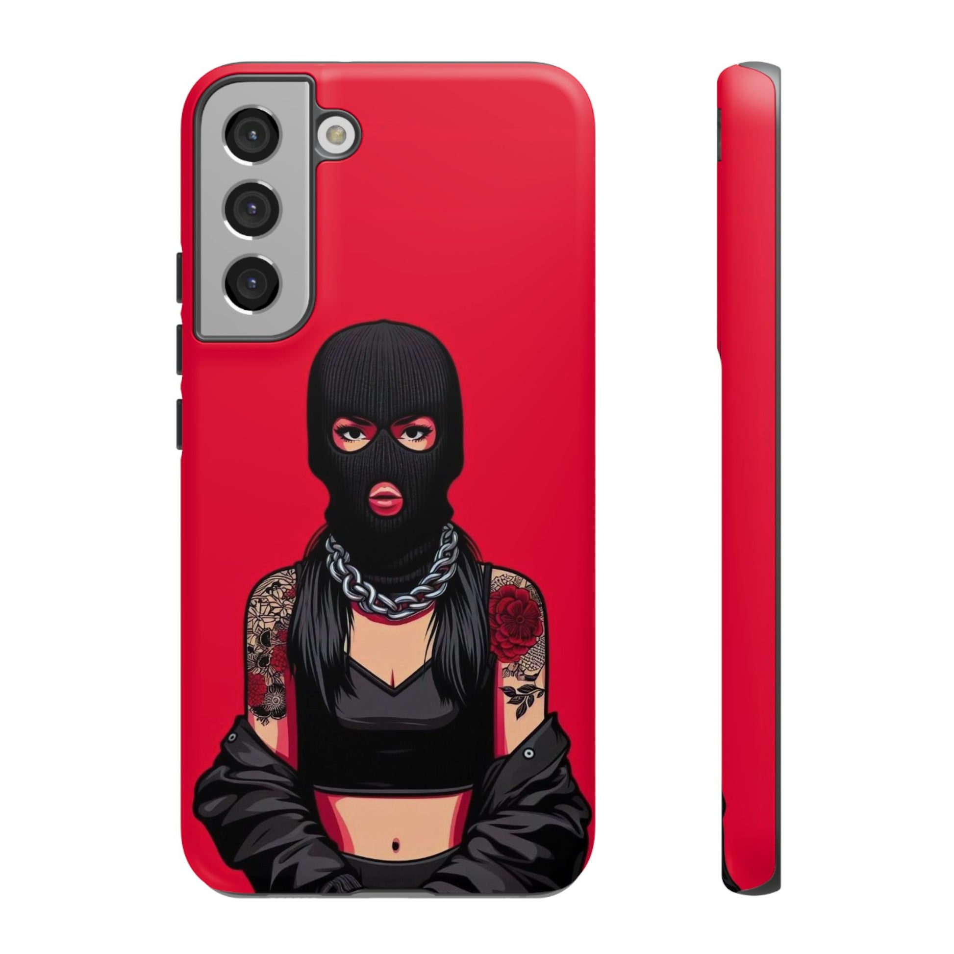 Thug Girl Red Design Tough Cases for iPhones, Samsung, and Pixel