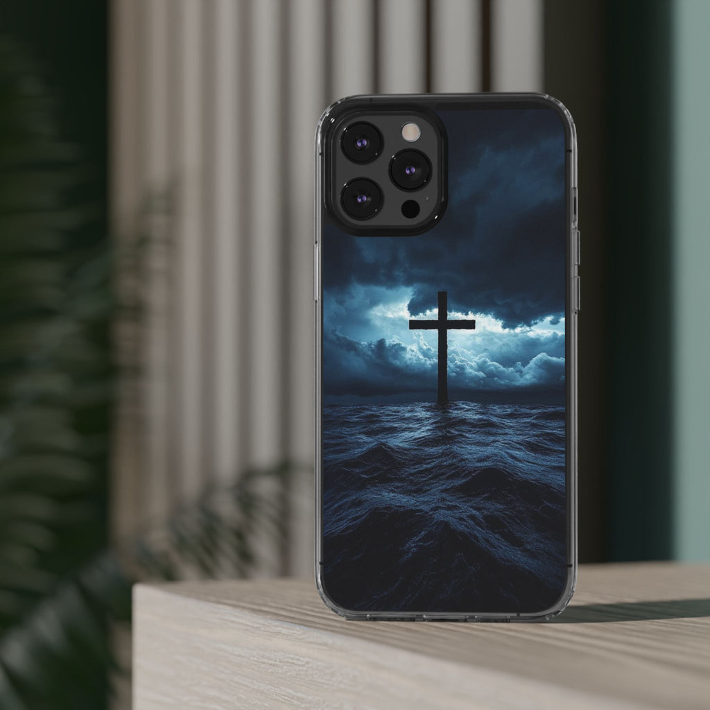 Christian Cross Storm Clear Case - Religious iPhone Samsung Cover, Faith Phone
