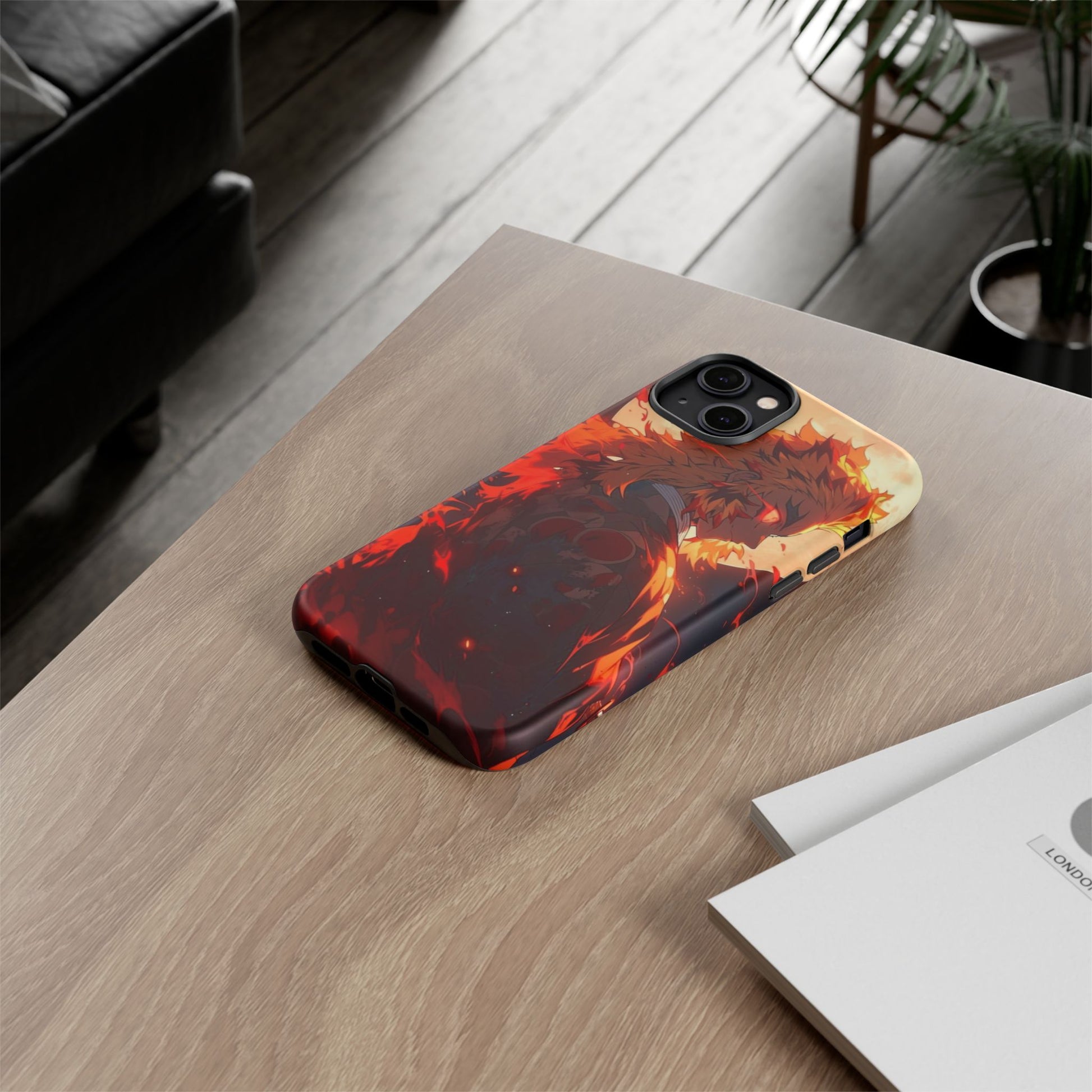 Demon Sl;ayer Rengoku Anime Phone Case, Tough Cases for iPhones, Samsung, and Pixel