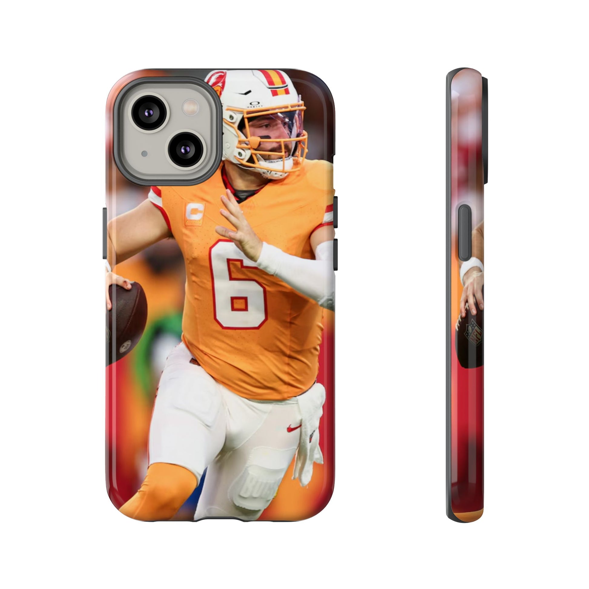 Tampa Bay Buccaneers Baker Mayfield Football Tough Cases for iPhones, Samsung, and Pixel