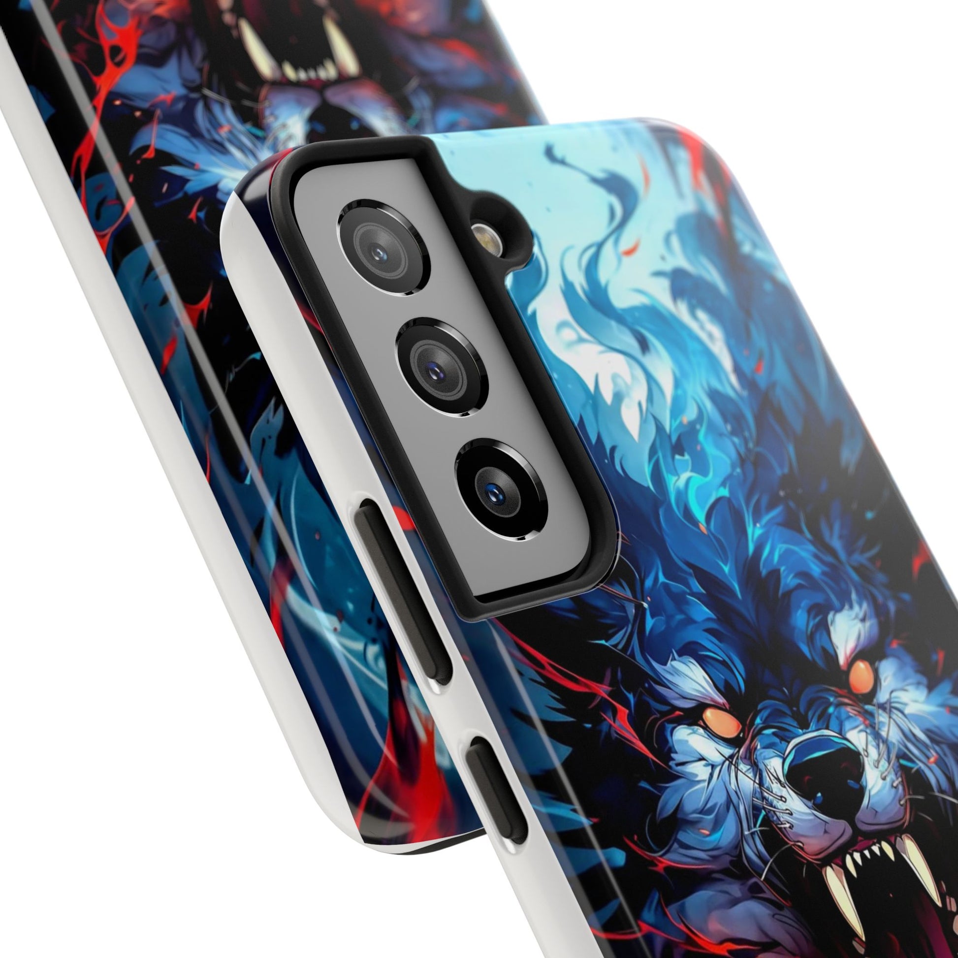 Aggressive Wolf Art Themed Tough Phone Cases for Iphones & Samsung Phones