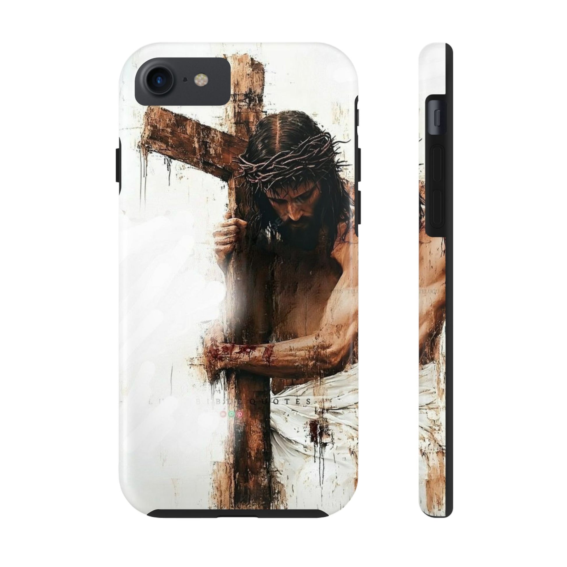 Christian Art Jesus Carrying Cross Phone Case for iPhone & Samsung Galaxy Phones