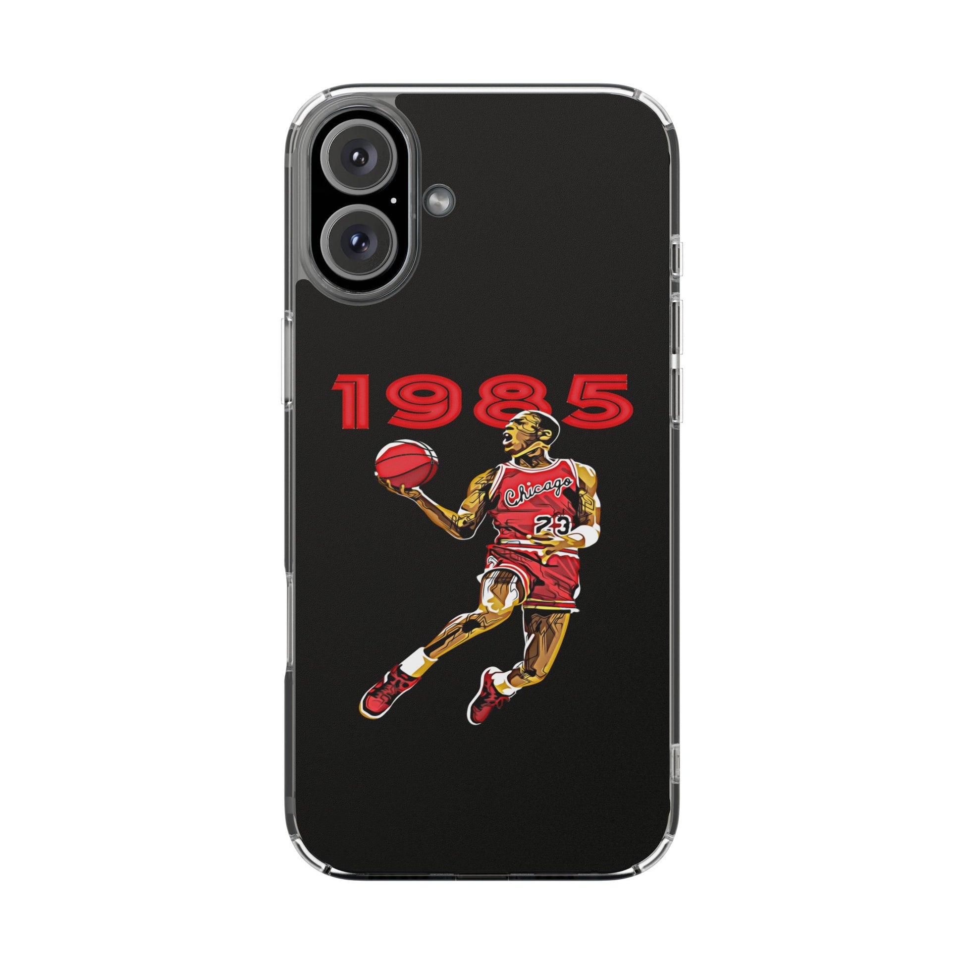 1985 Jordan Slam Dunk themed Basketball Inspired design Clear Phone Cases