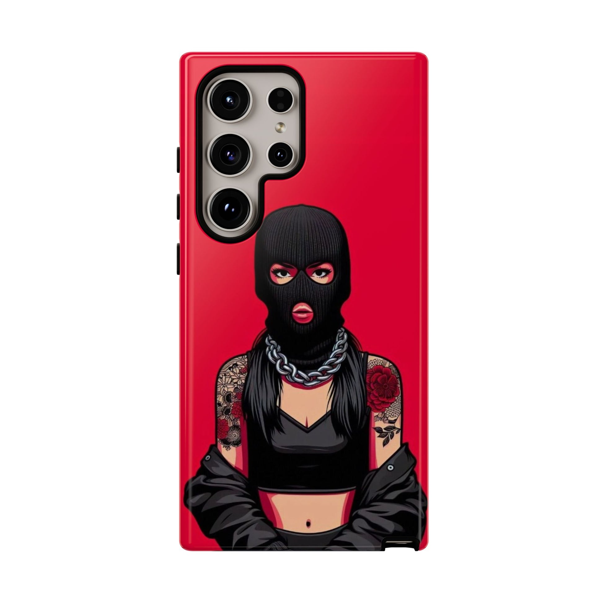 Thug Girl Red Design Tough Cases for iPhones, Samsung, and Pixel