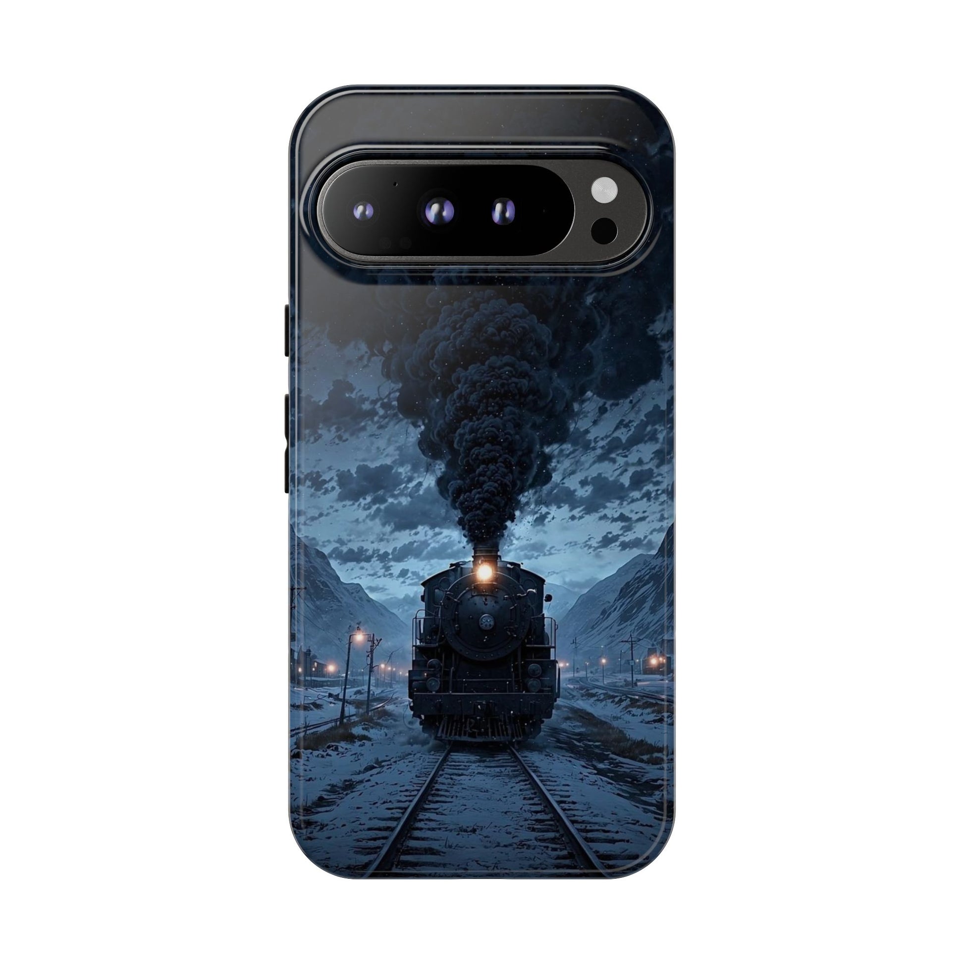 Steam Engine Train Themed Tough Cases for iPhones, Samsung, and Pixel
