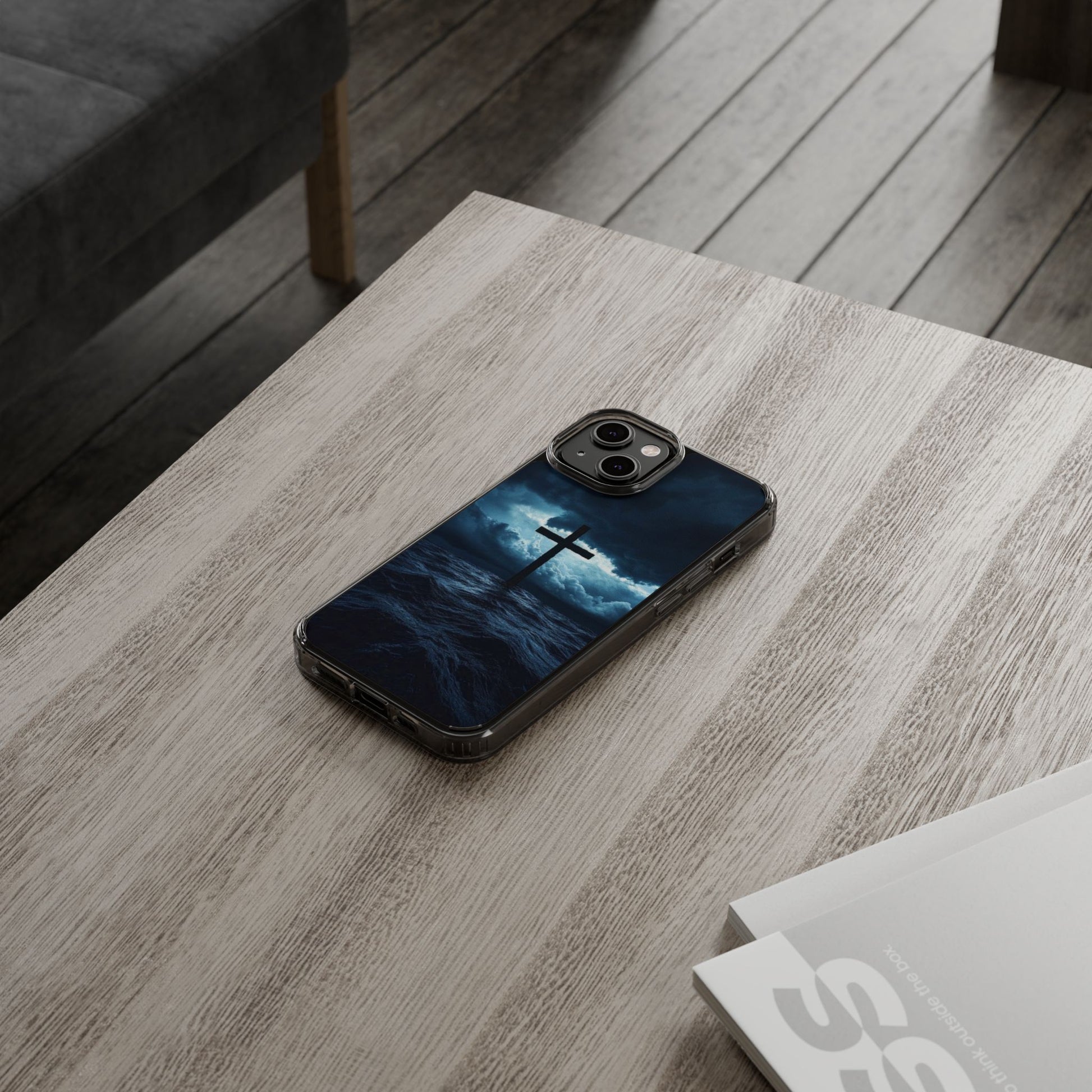 Christian Cross Storm Clear Case - Religious iPhone Samsung Cover, Faith Phone