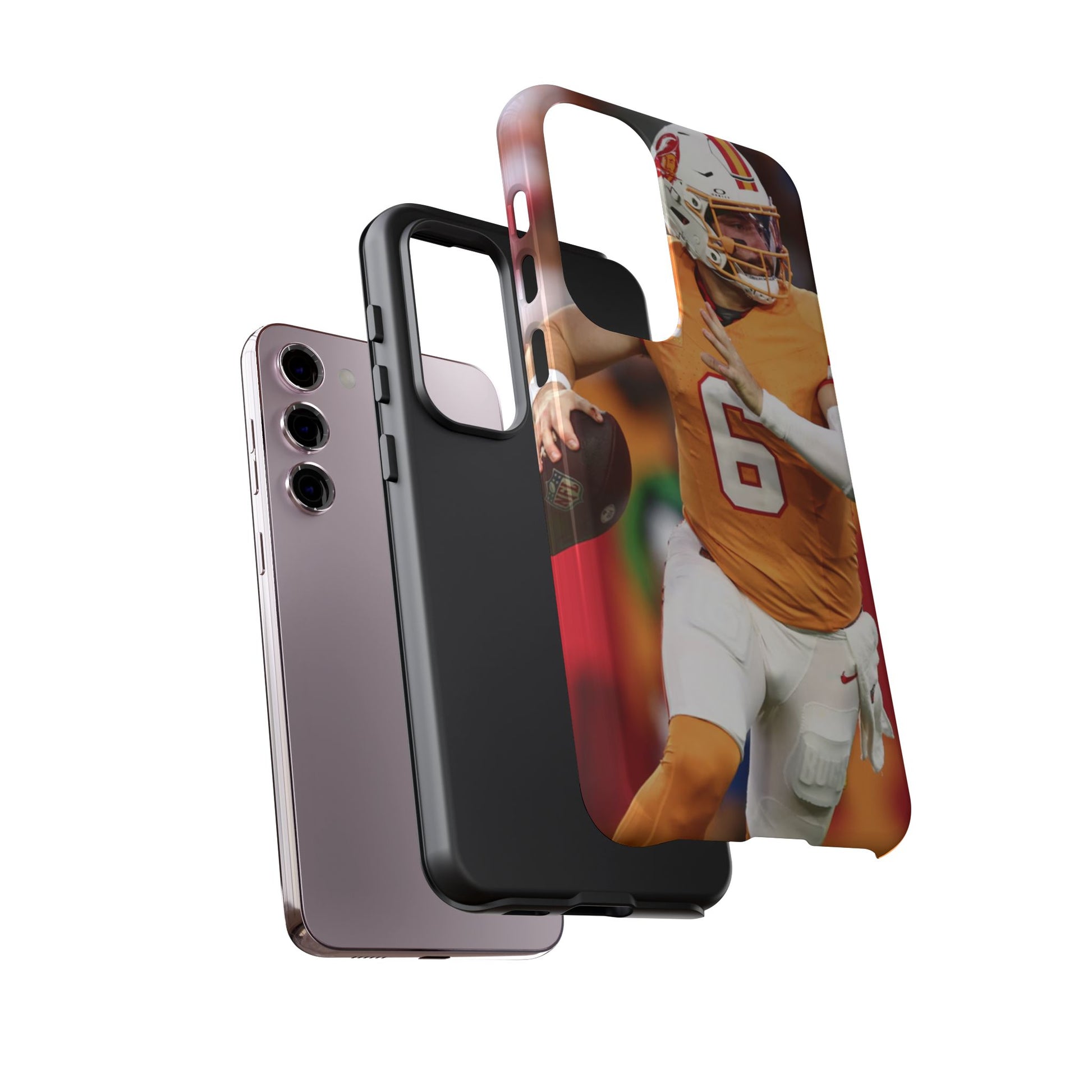 Tampa Bay Buccaneers Baker Mayfield Football Tough Cases for iPhones, Samsung, and Pixel