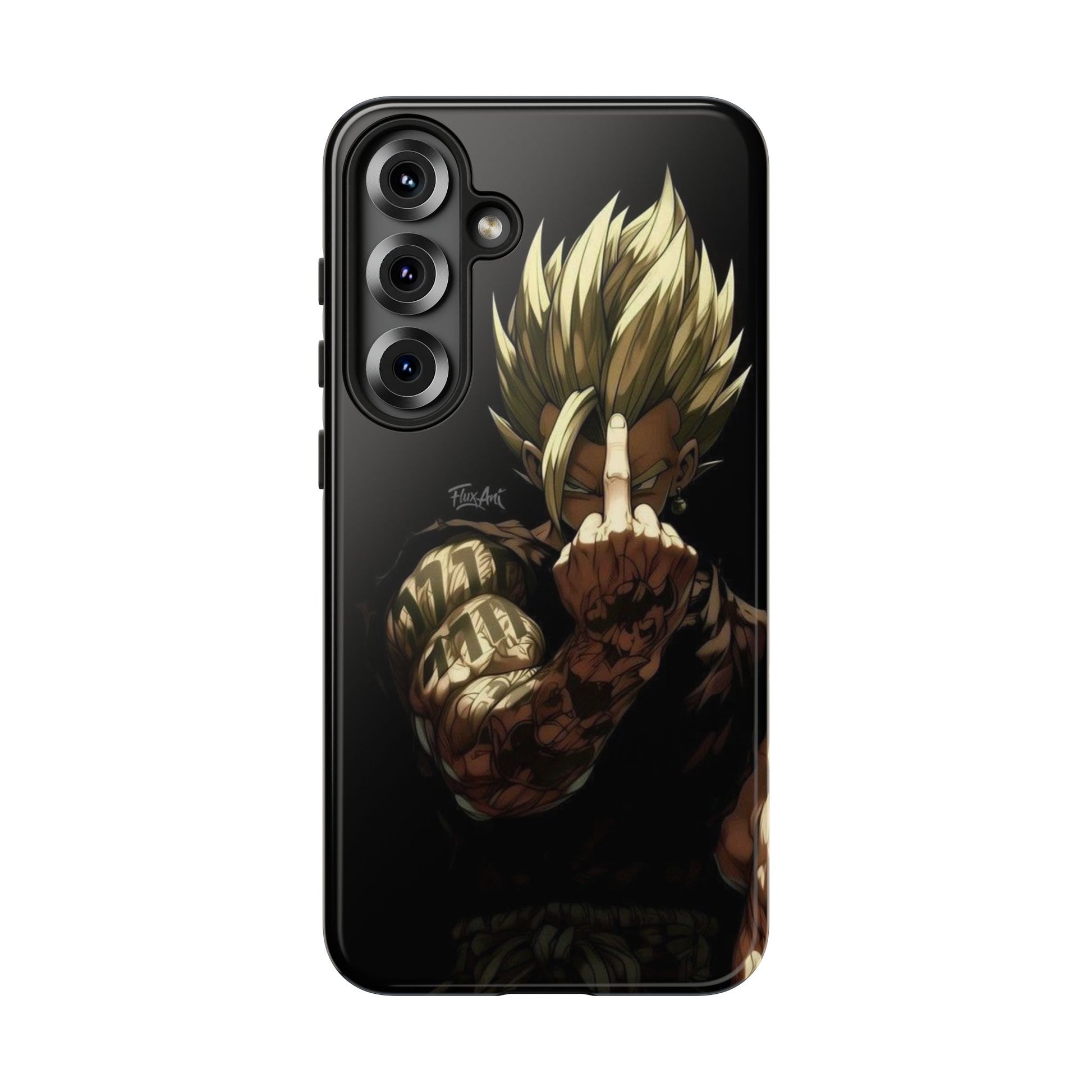 Middle Finger SS Goku Dragon Ball Z Tough Cases for iPhones, Samsung, and Pixel