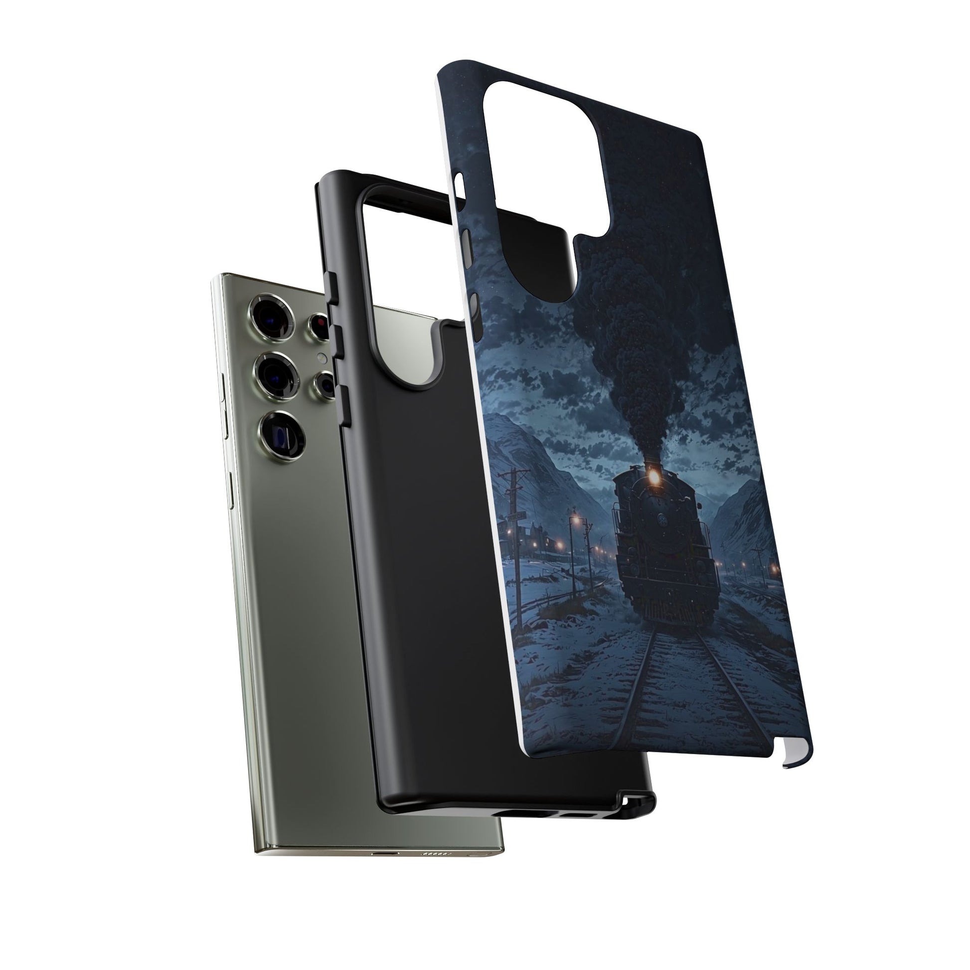Steam Engine Train Themed Tough Cases for iPhones, Samsung, and Pixel