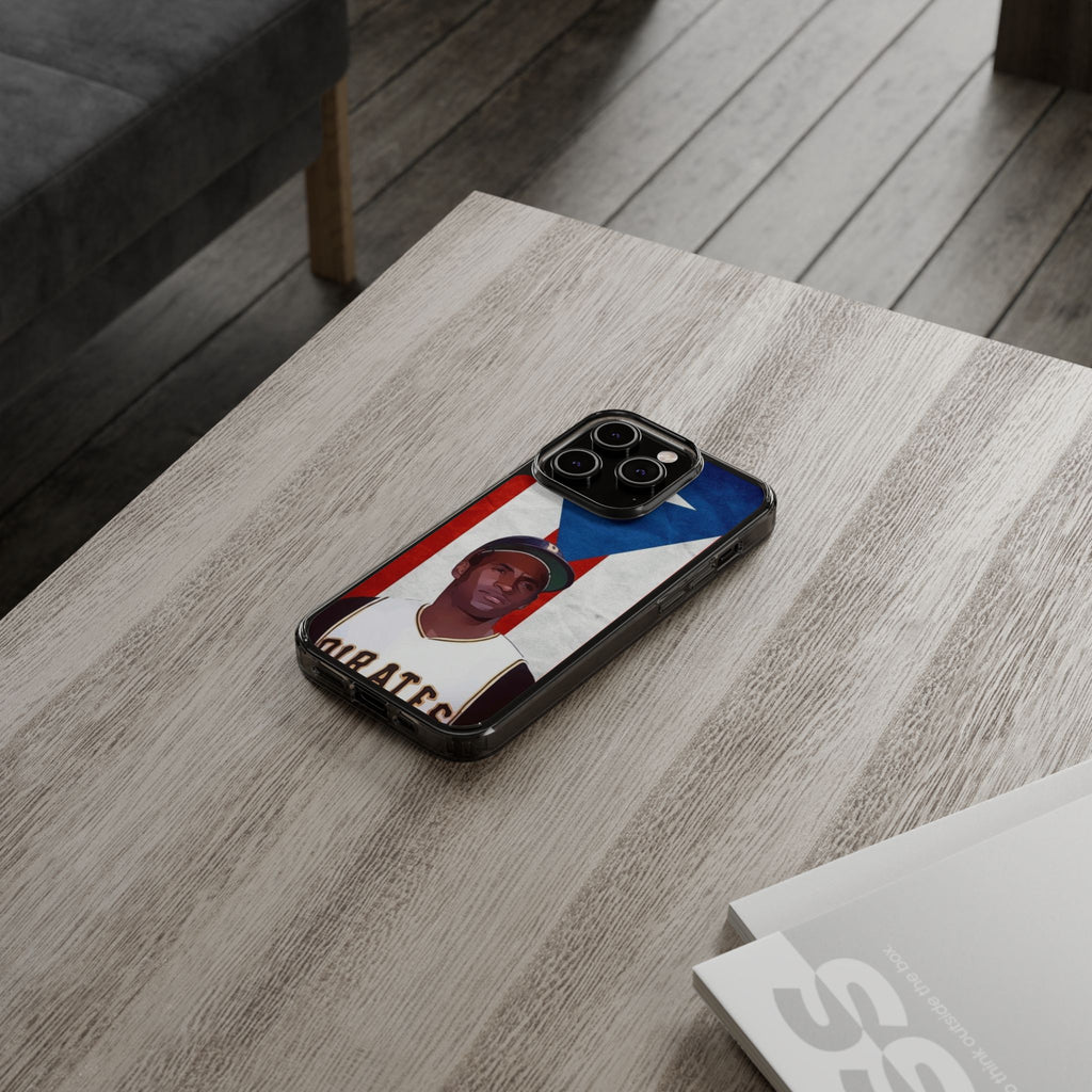 Puerto Rican Baseball Legend Clemente inspired Protective Iphone, Samsung case