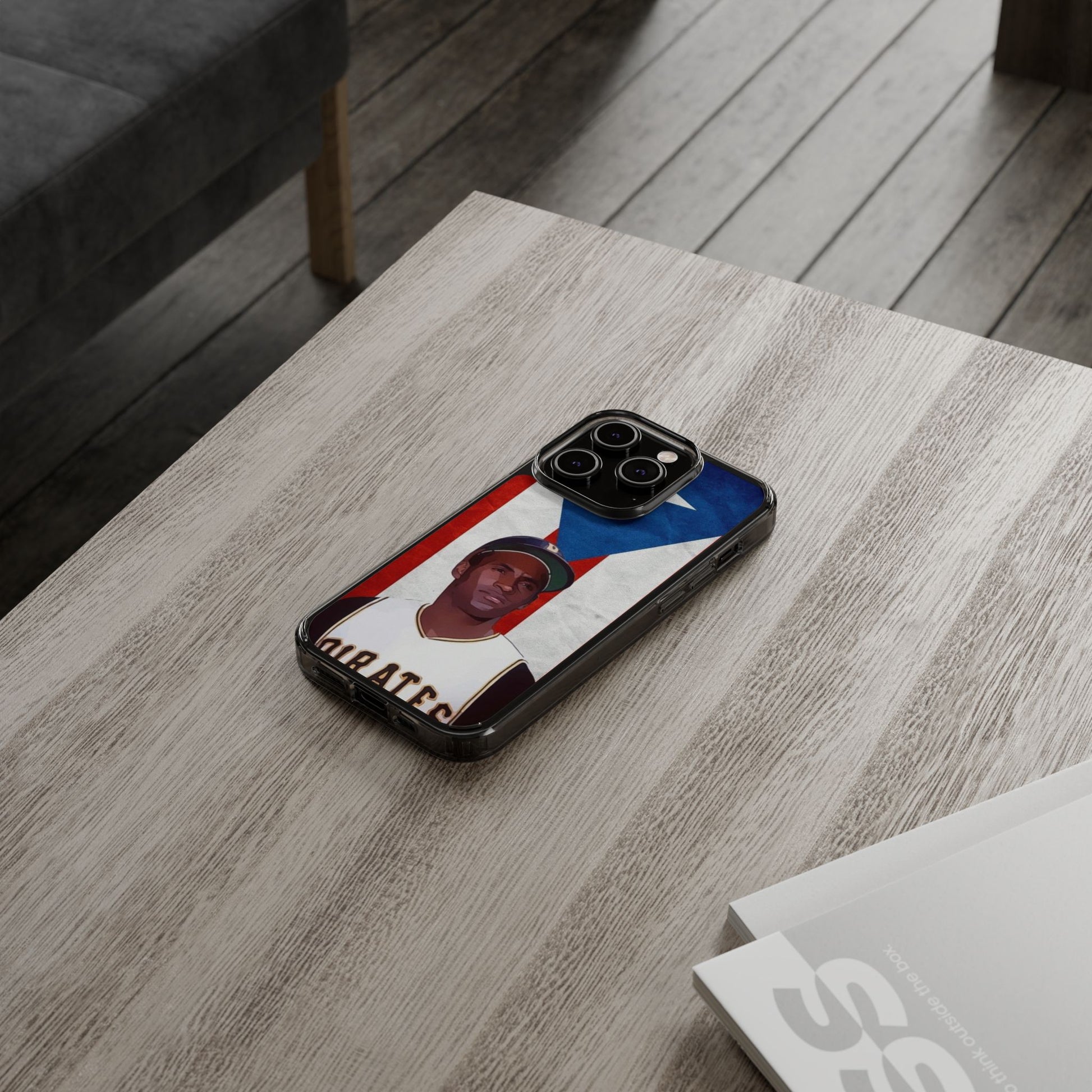 Puerto Rican Baseball Legend Clemente inspired Protective Iphone, Samsung case