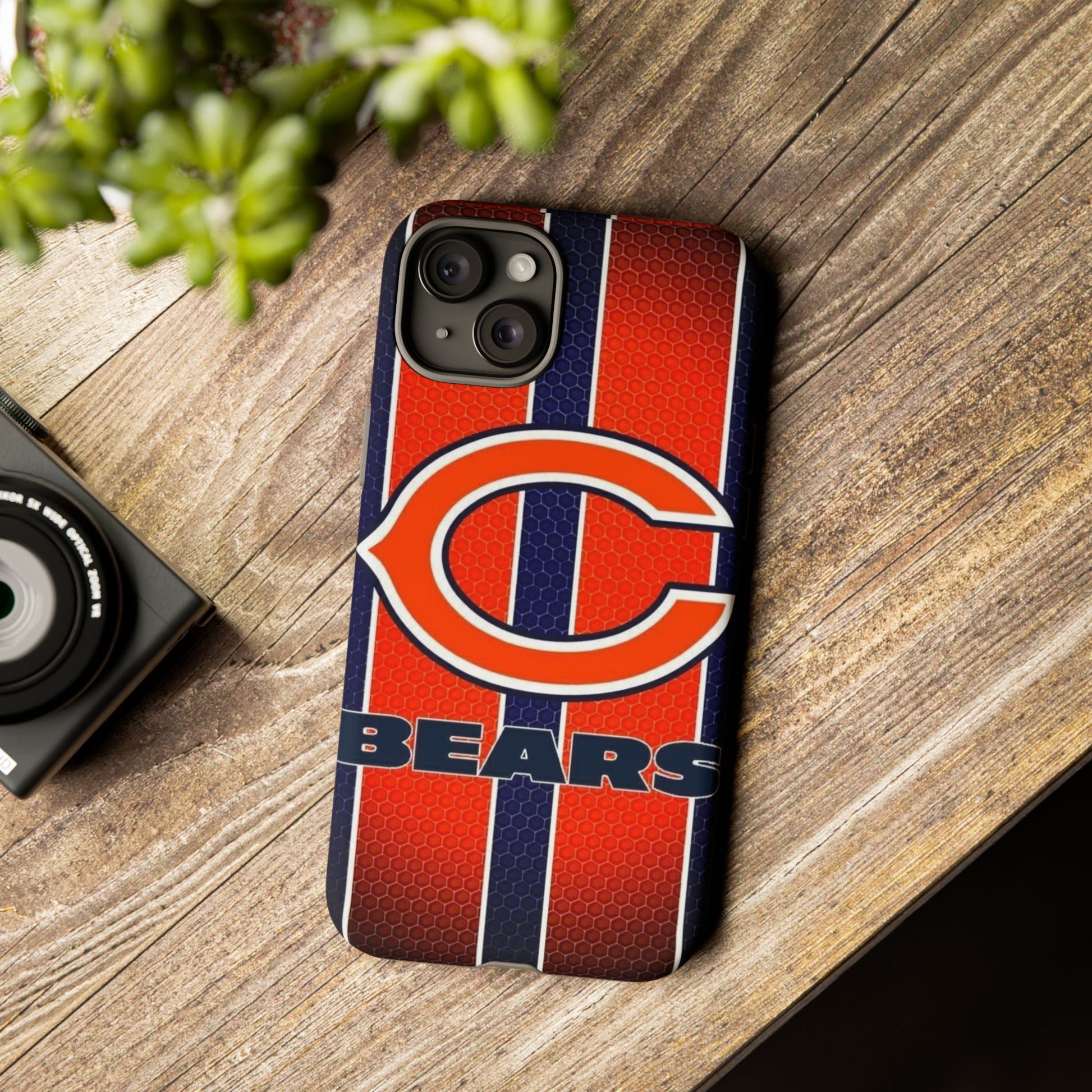 Chicago Bears Stripes Football Phone Case, Tough Cases for iPhones, Samsung, and Pixel