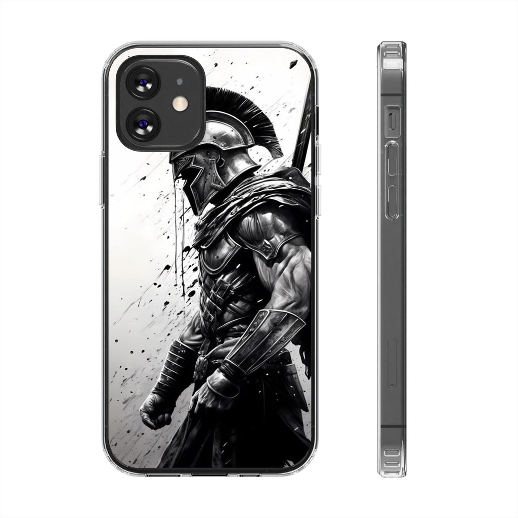 Spartan Soldier Inspired design Clear Phone Cases for Iphone and Samsung