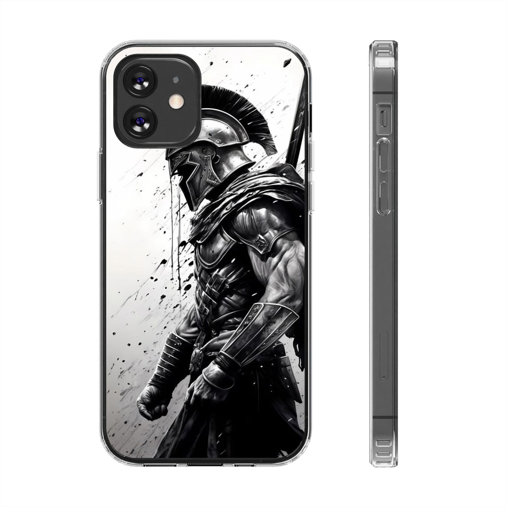 Spartan Soldier Inspired design Clear Phone Cases for Iphone and Samsung