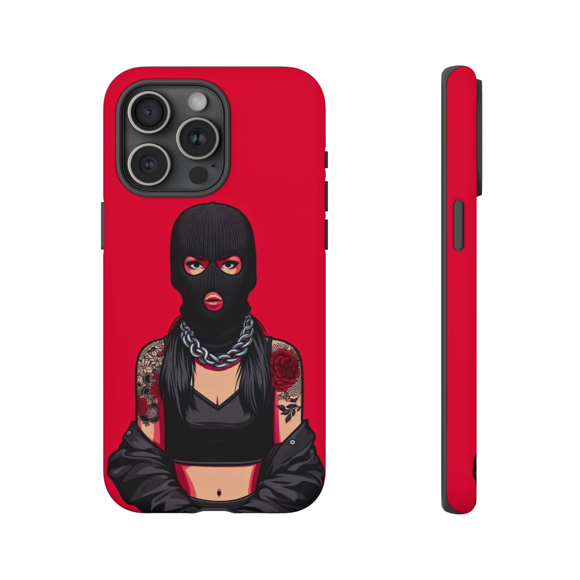Thug Girl Red Design Tough Cases for iPhones, Samsung, and Pixel
