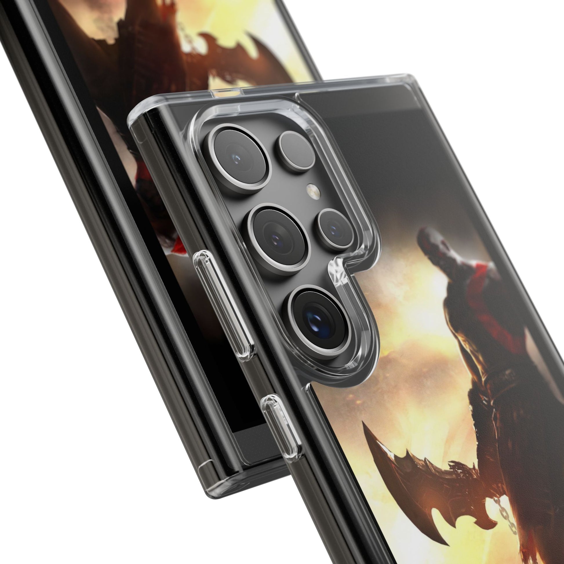 Phone Case, Gaming Inspired War God Clear Case for Gamers, PS4 Fans,