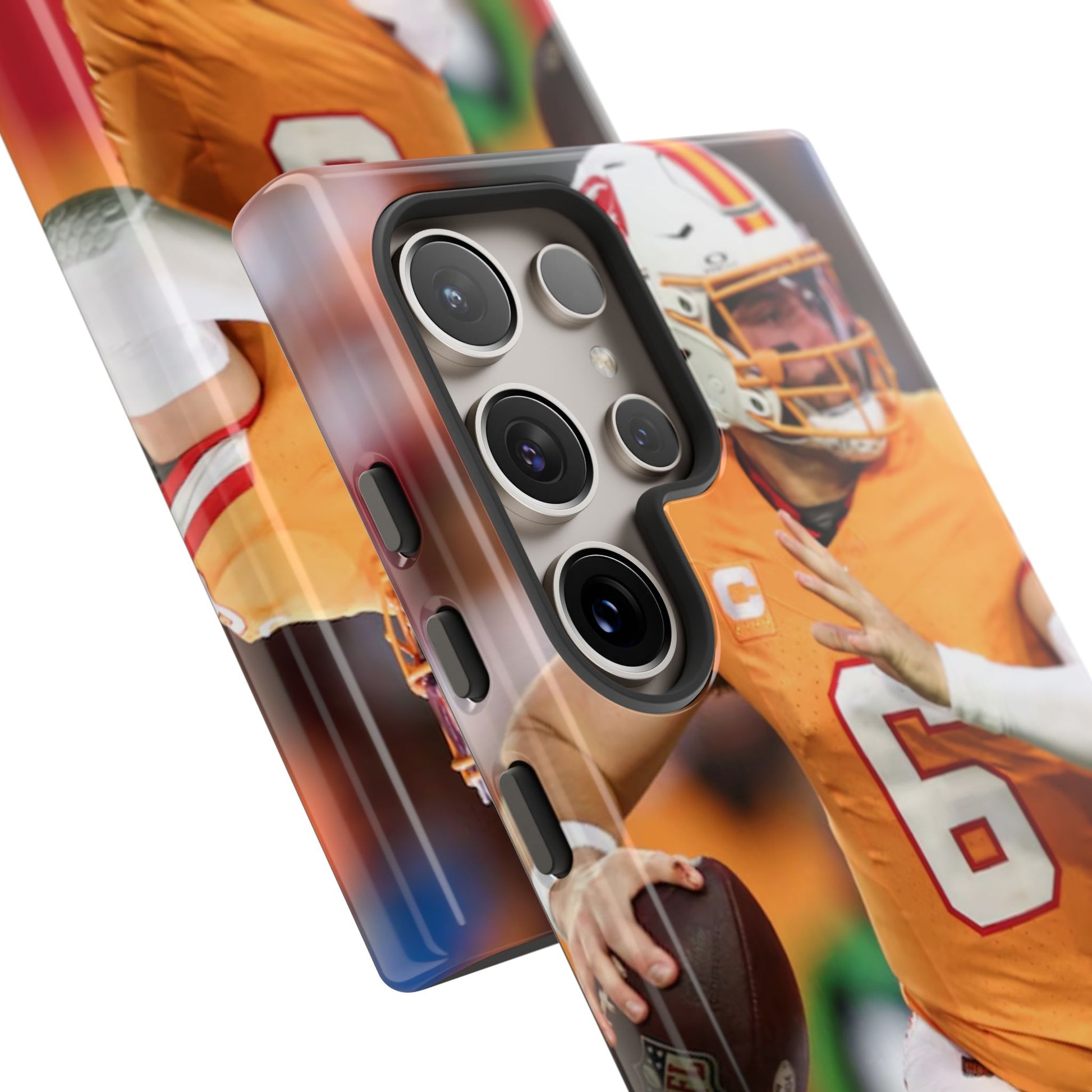 Tampa Bay Buccaneers Baker Mayfield Football Tough Cases for iPhones, Samsung, and Pixel
