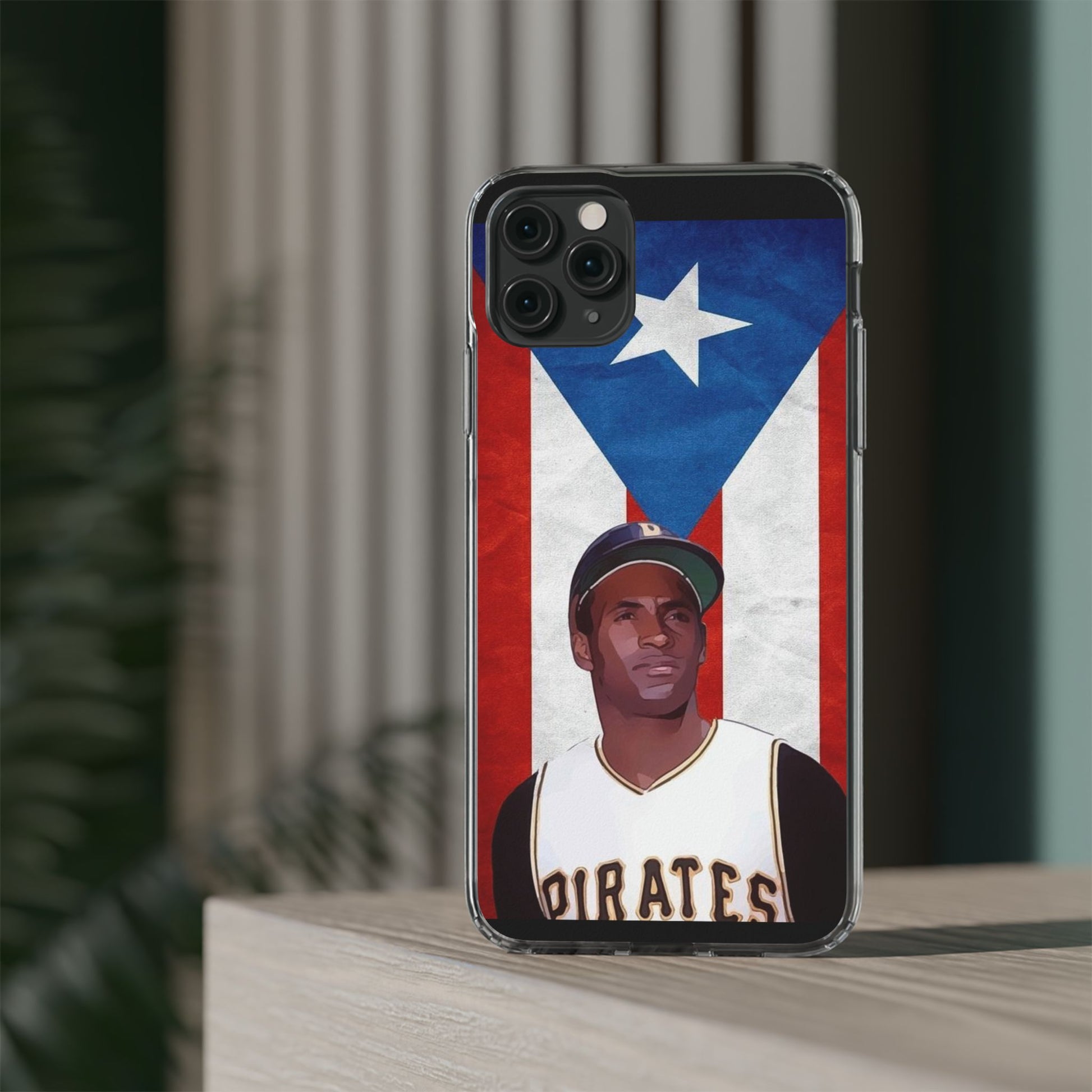 Puerto Rican Baseball Legend Clemente inspired Protective Iphone, Samsung case