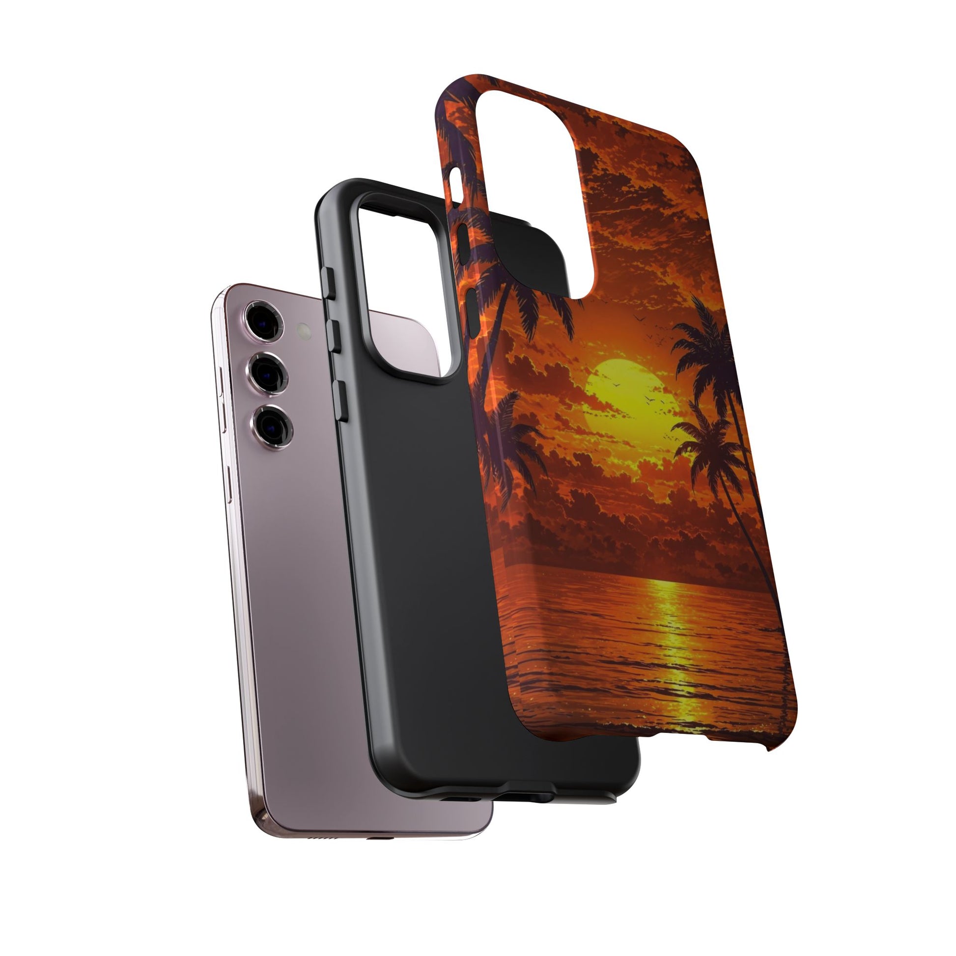Beautiful Beach Sunset Tough Cases for iPhones, Samsung, and Pixel