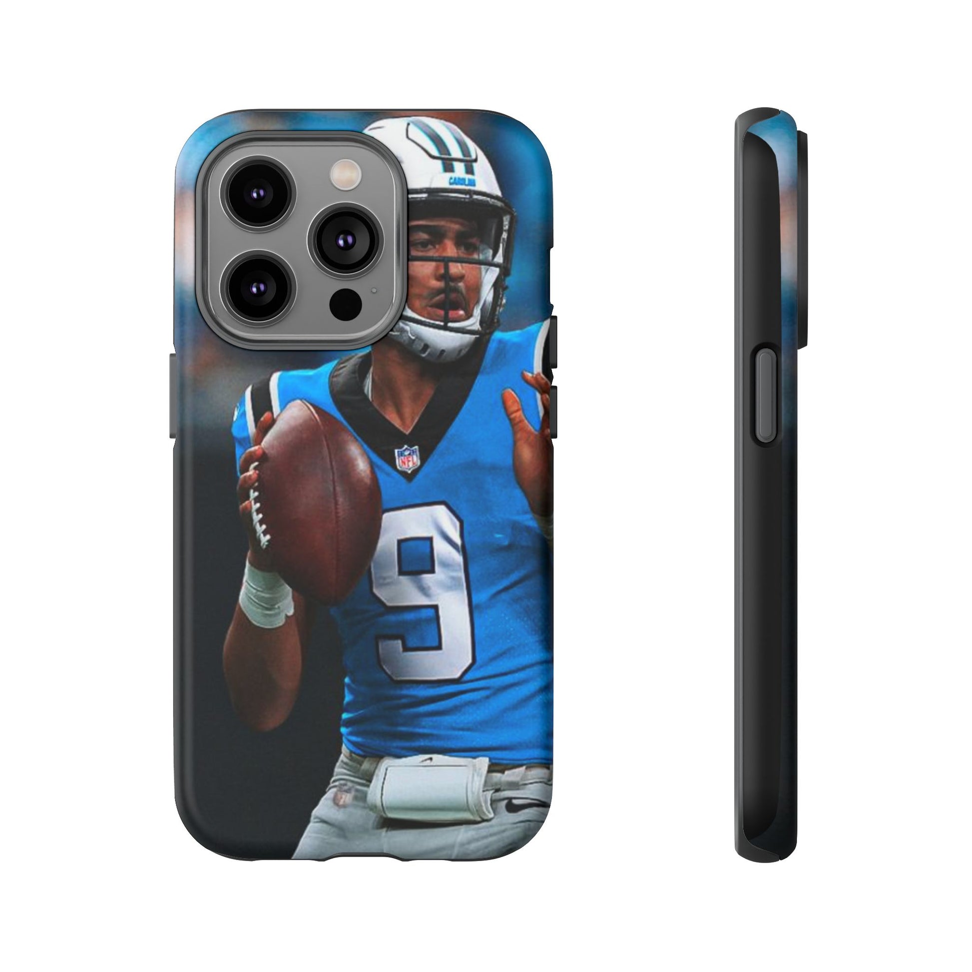 Carolina Panthers Bryce Young Football Tough Cases for iPhones, Samsung, and Pixel