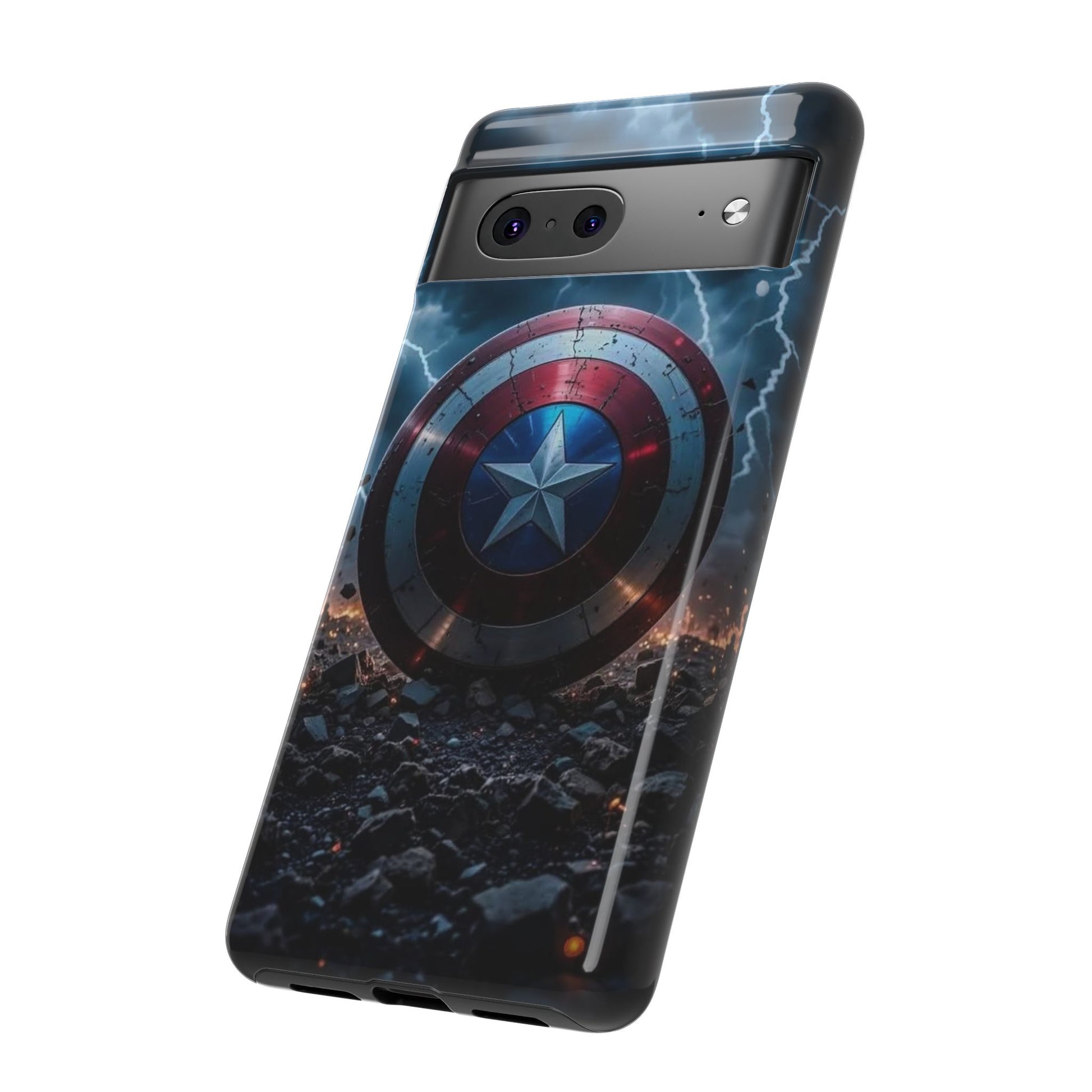 Captain America Shield Tough Cases for iPhones, Samsung, and Pixel