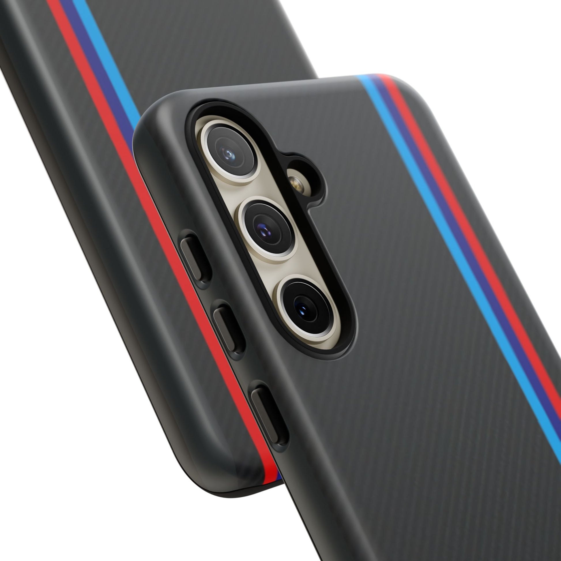 BMW M Stripes Carbon Fiber Design Tough Cases for iPhones, Samsung, and Pixel