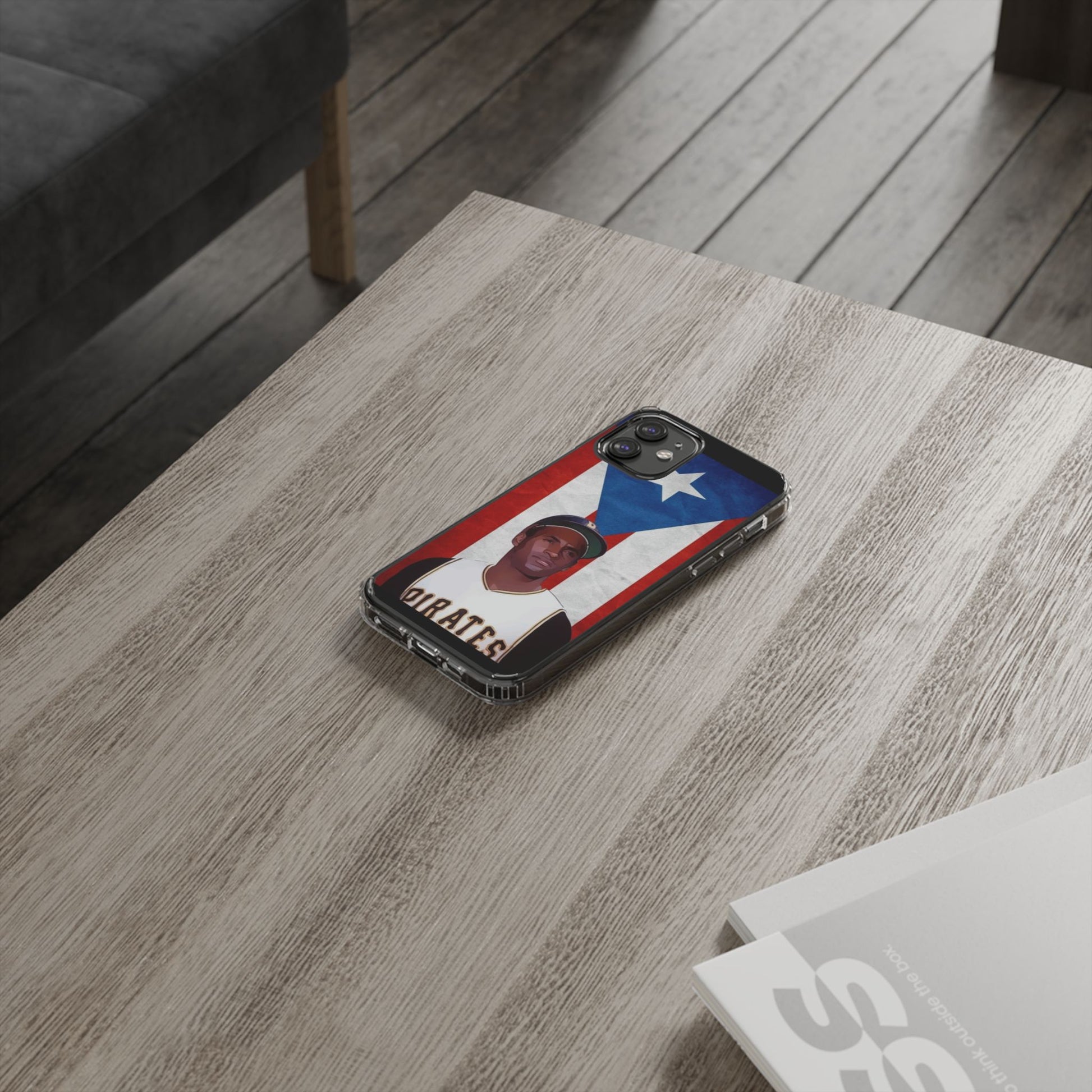 Puerto Rican Baseball Legend Clemente inspired Protective Iphone, Samsung case