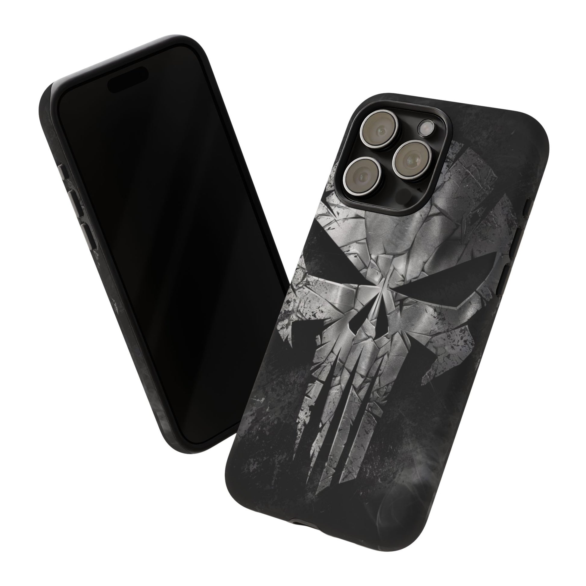 The Punisher Logo Art Tough Cases for iPhones, Samsung, and Pixel