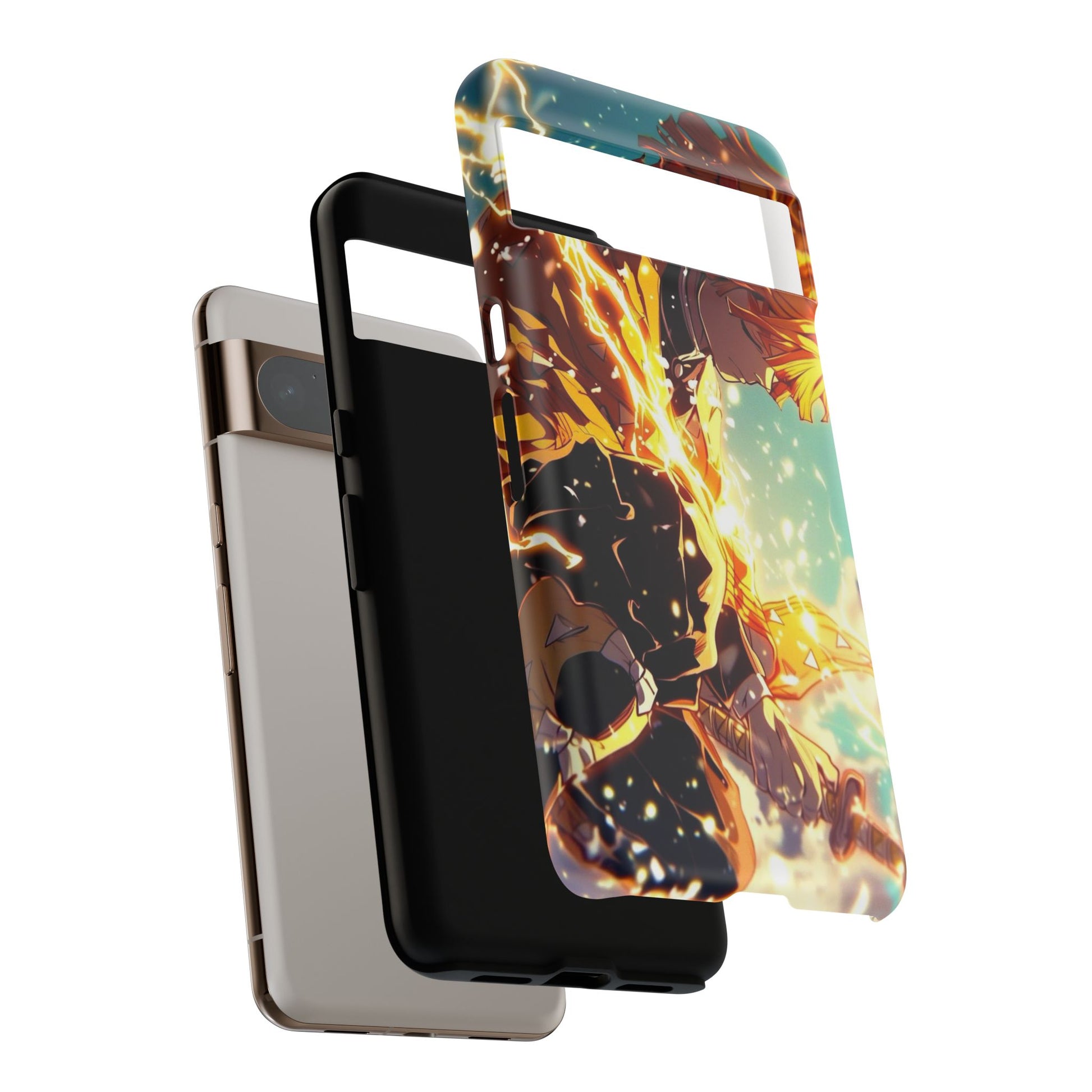 Demon Slayer Zenitsu Anime Theme Phone Case, Tough Cases for iPhones, Samsung, and Pixel