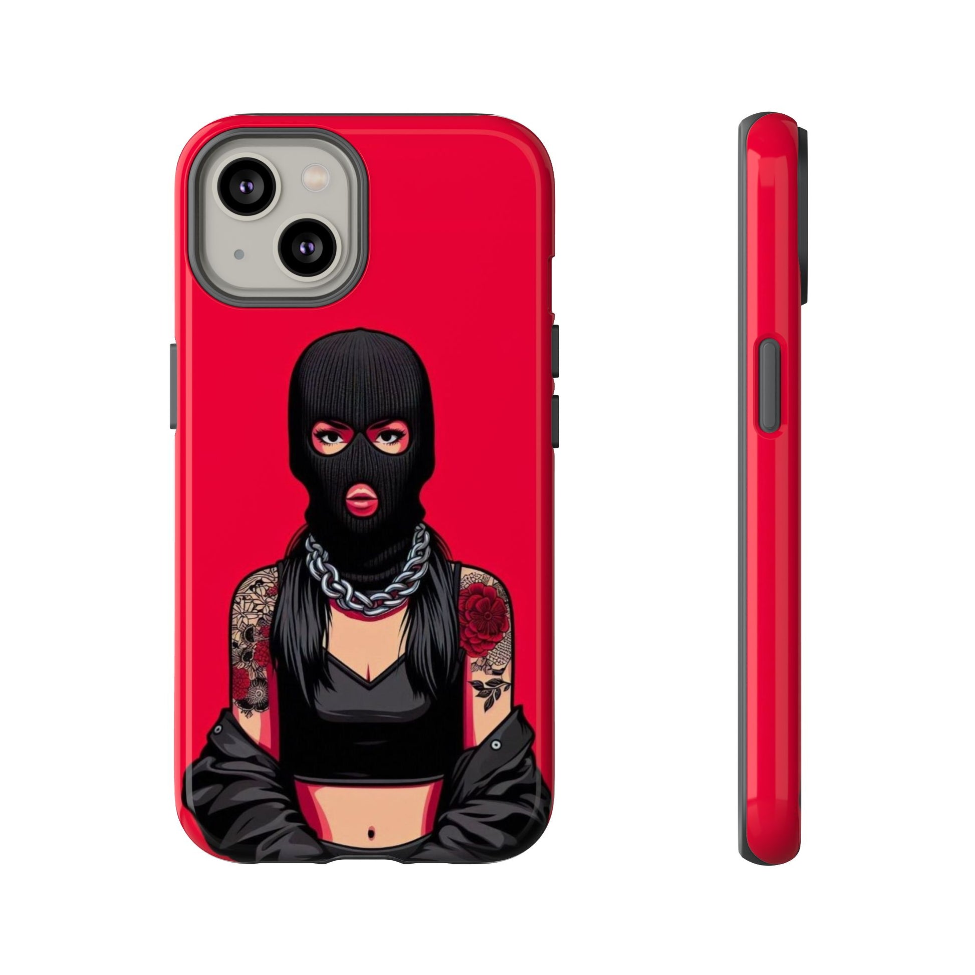 Thug Girl Red Design Tough Cases for iPhones, Samsung, and Pixel