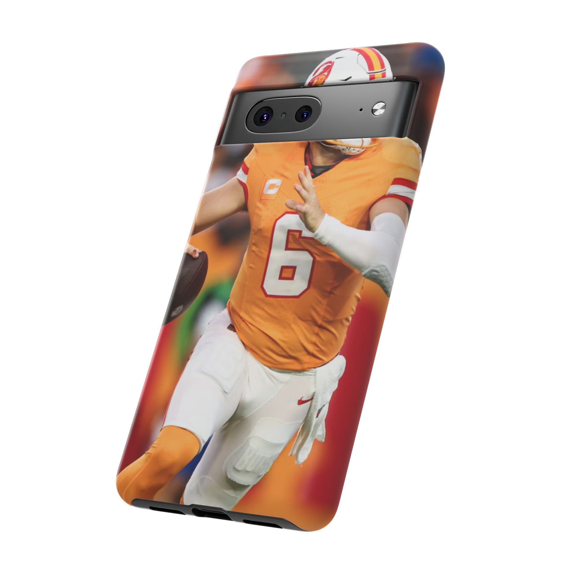 Tampa Bay Buccaneers Baker Mayfield Football Tough Cases for iPhones, Samsung, and Pixel
