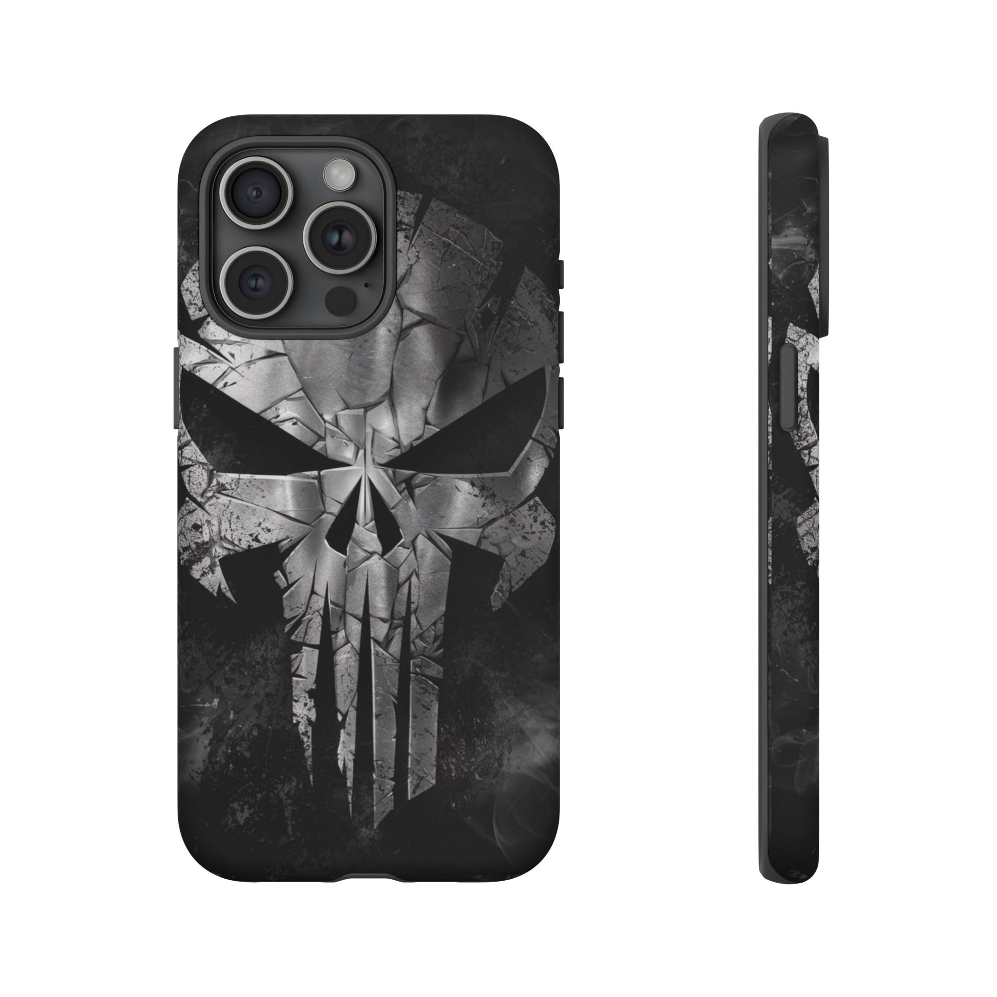 The Punisher Logo Art Tough Cases for iPhones, Samsung, and Pixel