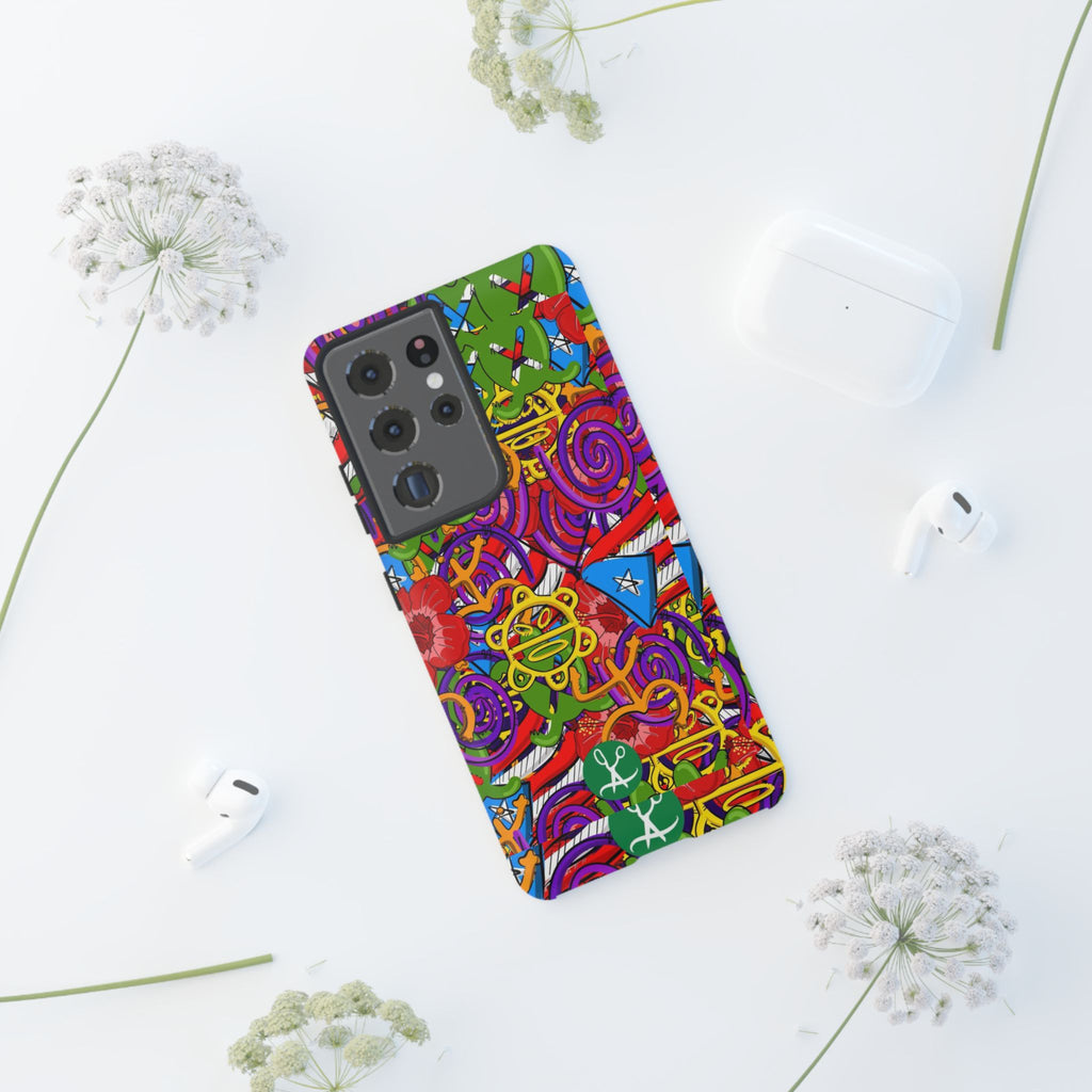 Puerto Rico Taino Tribal Art Tough Cases for iPhones, Samsung, and Pixel