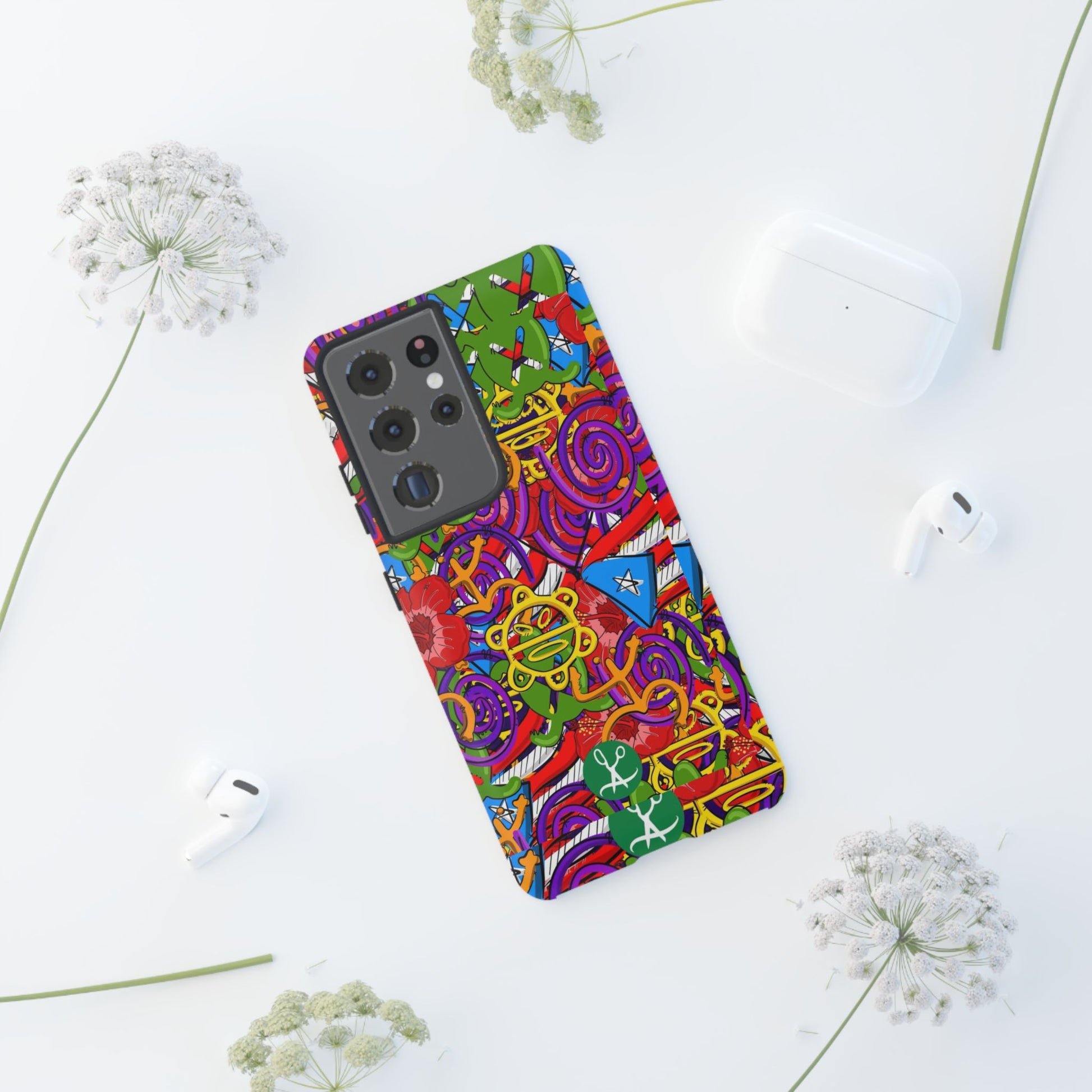 Puerto Rico Taino Tribal Art Tough Cases for iPhones, Samsung, and Pixel