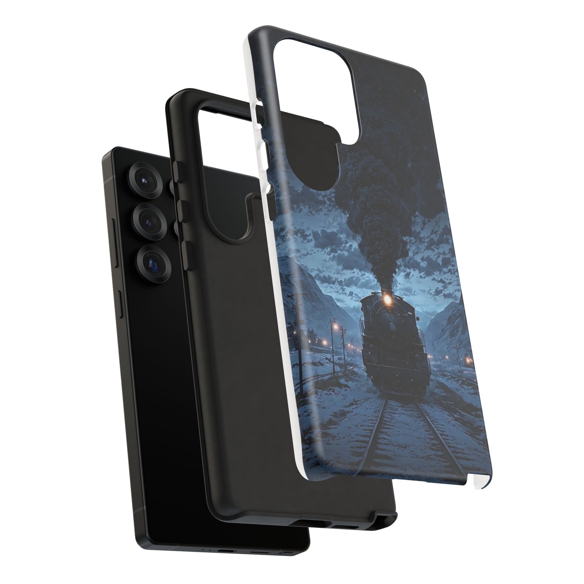 Steam Engine Train Themed Tough Cases for iPhones, Samsung, and Pixel