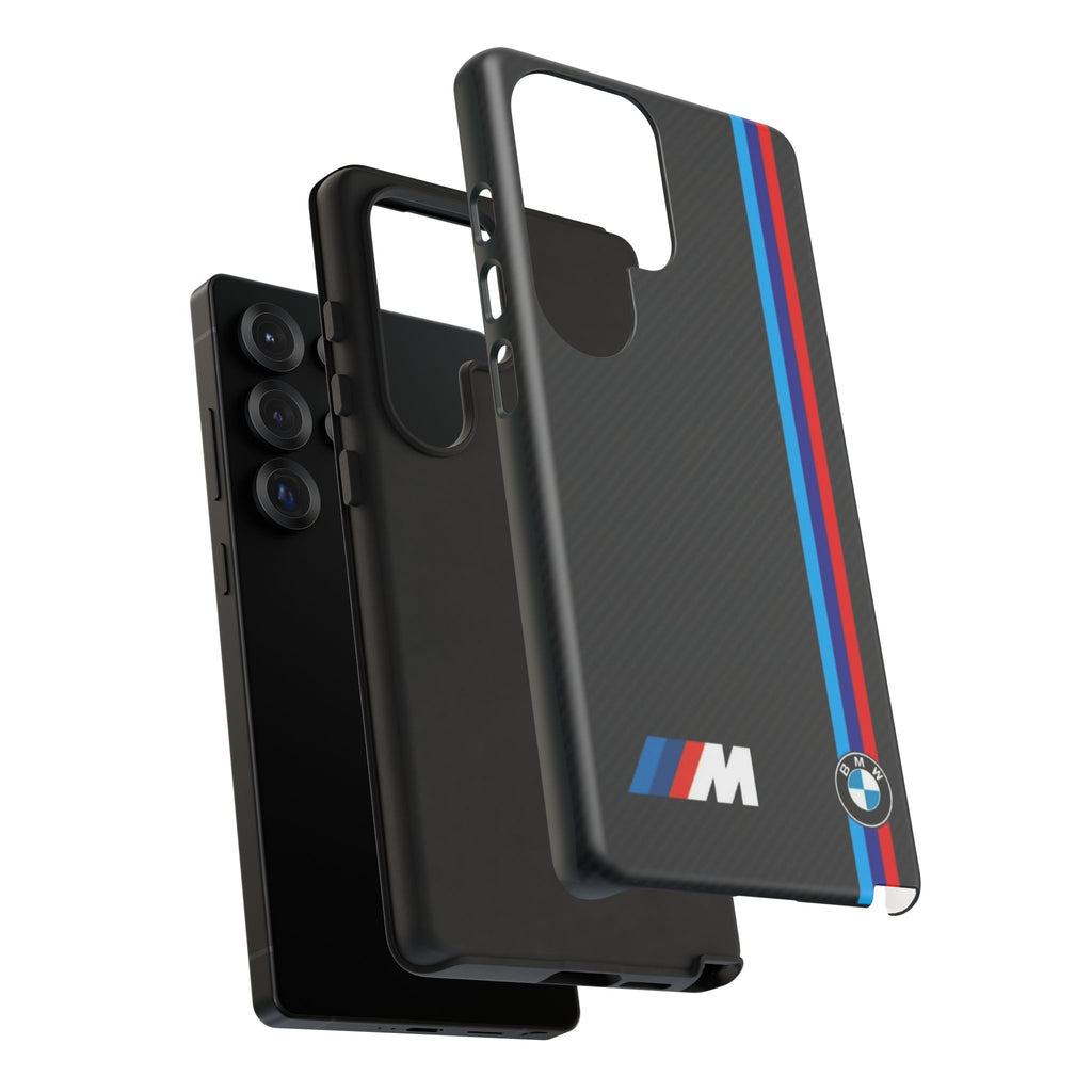 BMW M Stripes Carbon Fiber Design Tough Cases for iPhones, Samsung, and Pixel