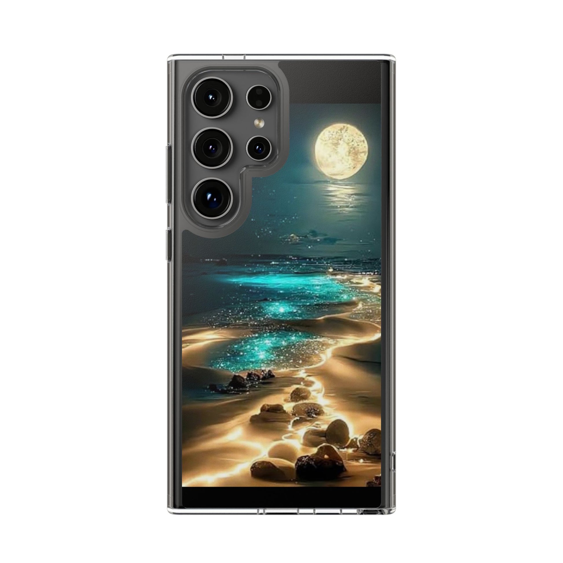 Neon Moonlight on the Beach Iphone, Samsung case