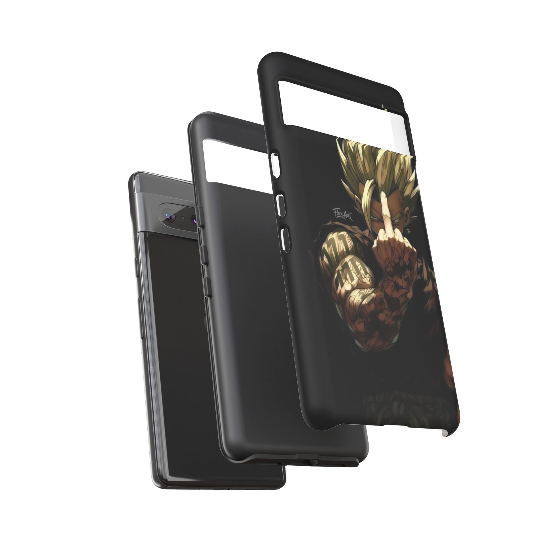 Middle Finger SS Goku Dragon Ball Z Tough Cases for iPhones, Samsung, and Pixel
