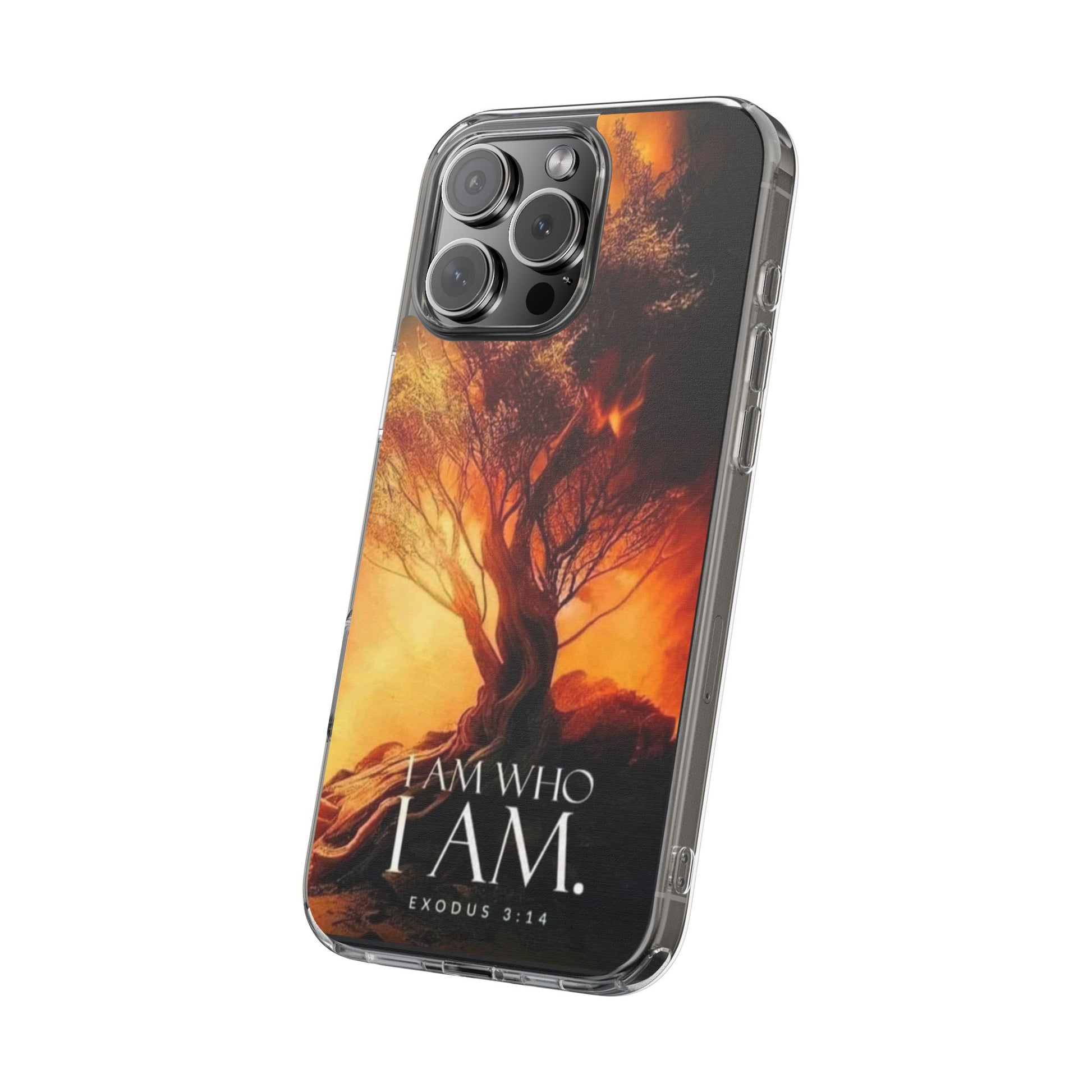 Phone Case, I Am Who I Am Bible Verse Clear Case for Iphone Samsung, Religious
