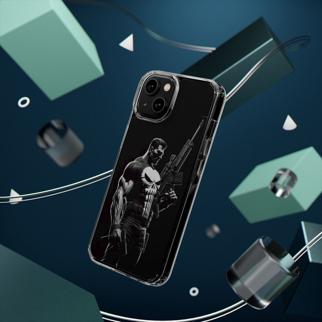 Phone Case, Comic book Inspired Design Punisher, Clear Phone Cover, Funny