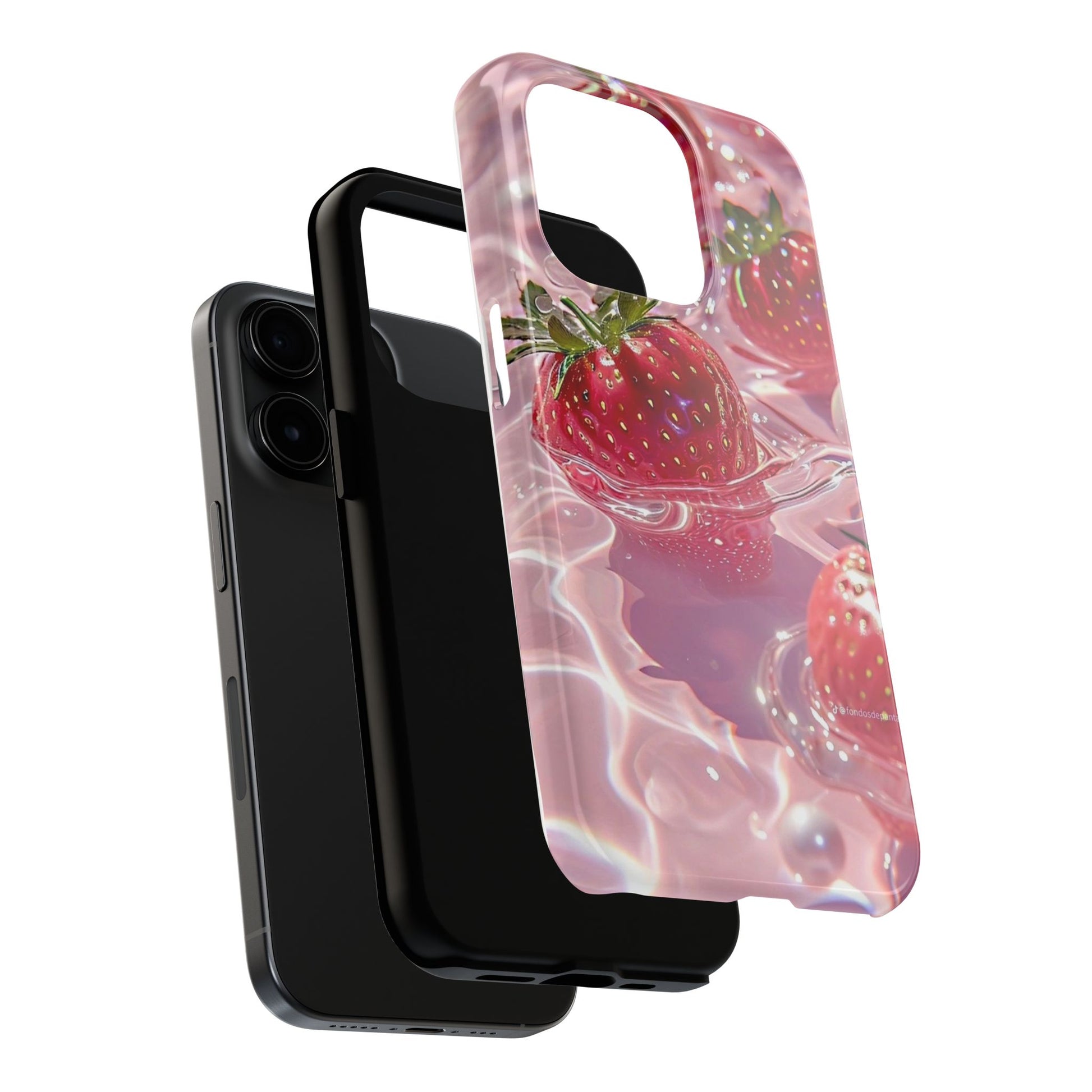 Floating Strawberries Themed Tough Phone Cases for Iphones & Samsung Phones
