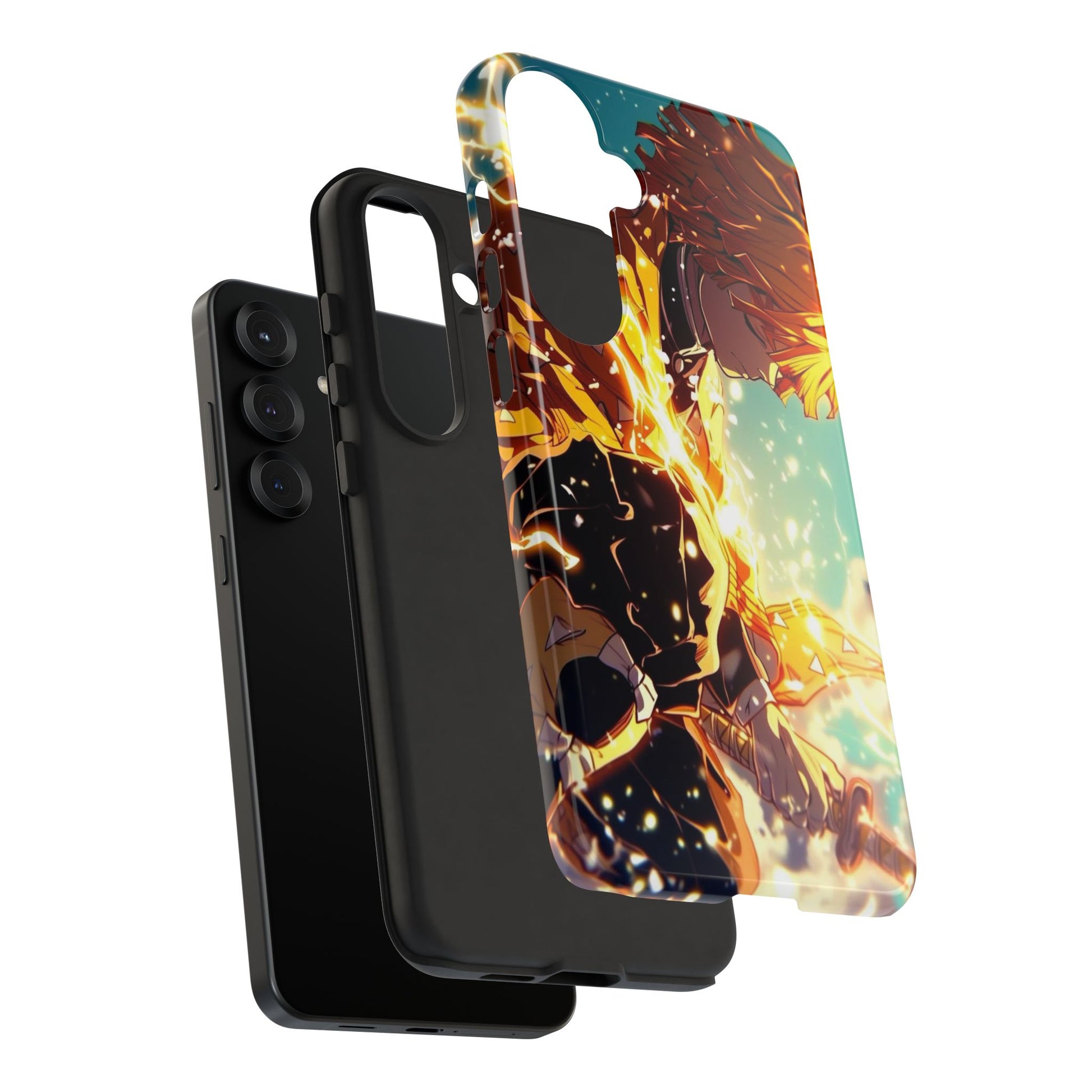 Demon Slayer Zenitsu Anime Theme Phone Case, Tough Cases for iPhones, Samsung, and Pixel