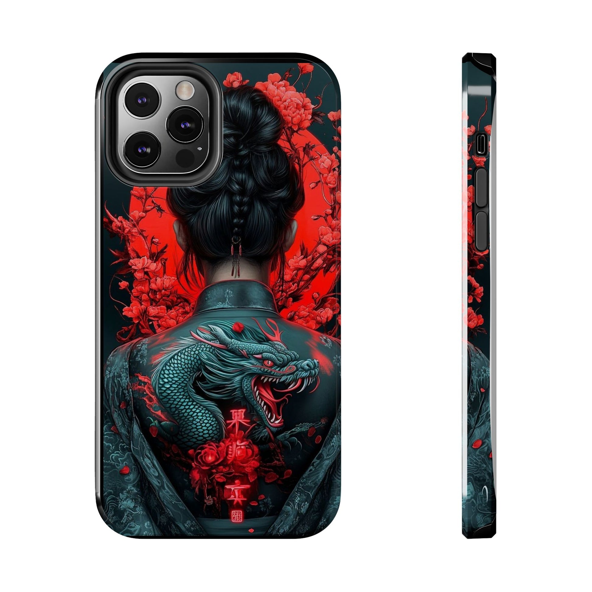 Dragon Geisha Japanese Design Phone Cases for iPhone & Samsung Galaxy Phones